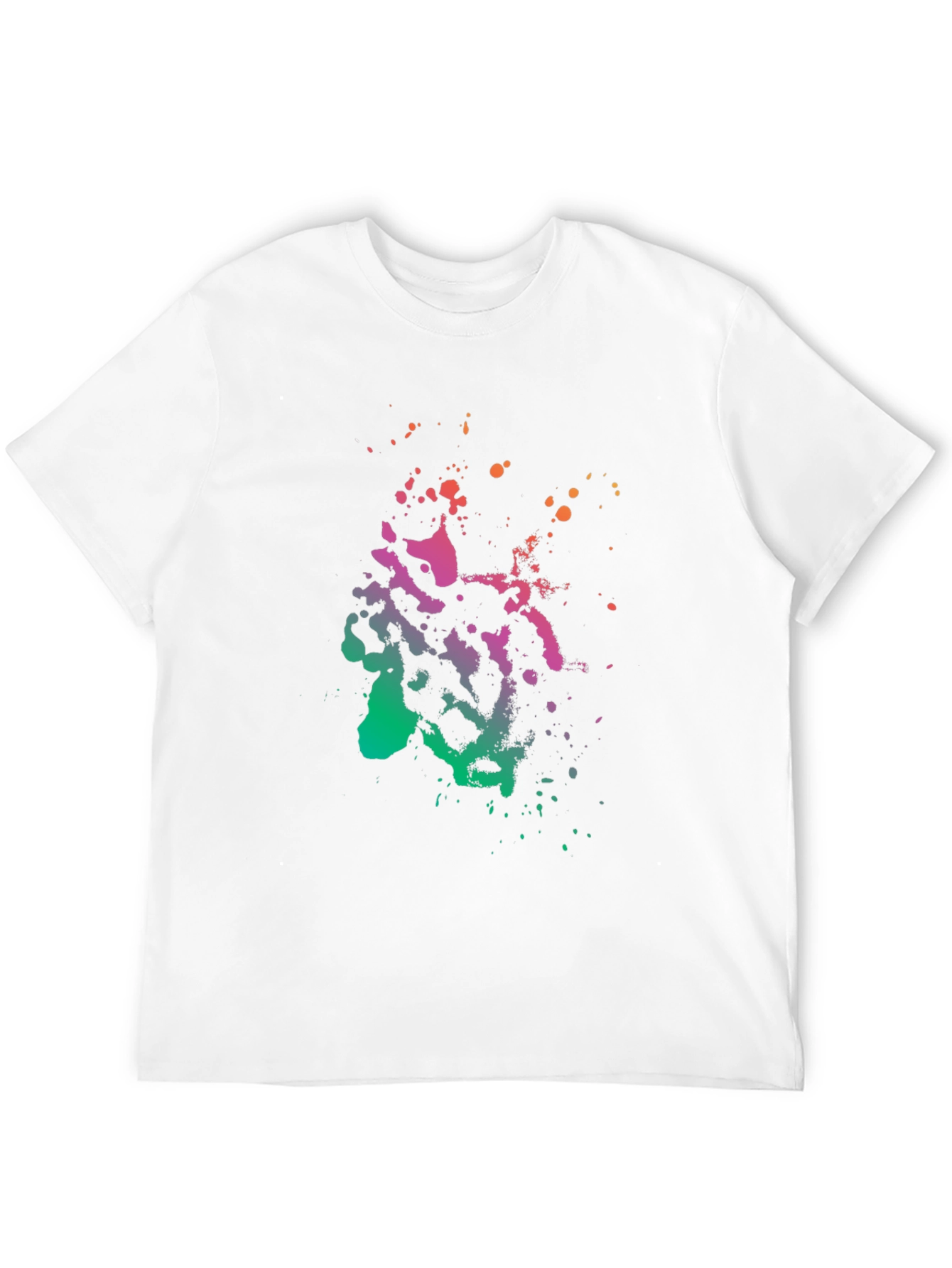 Abstract Splatter Print Black T-Shirt