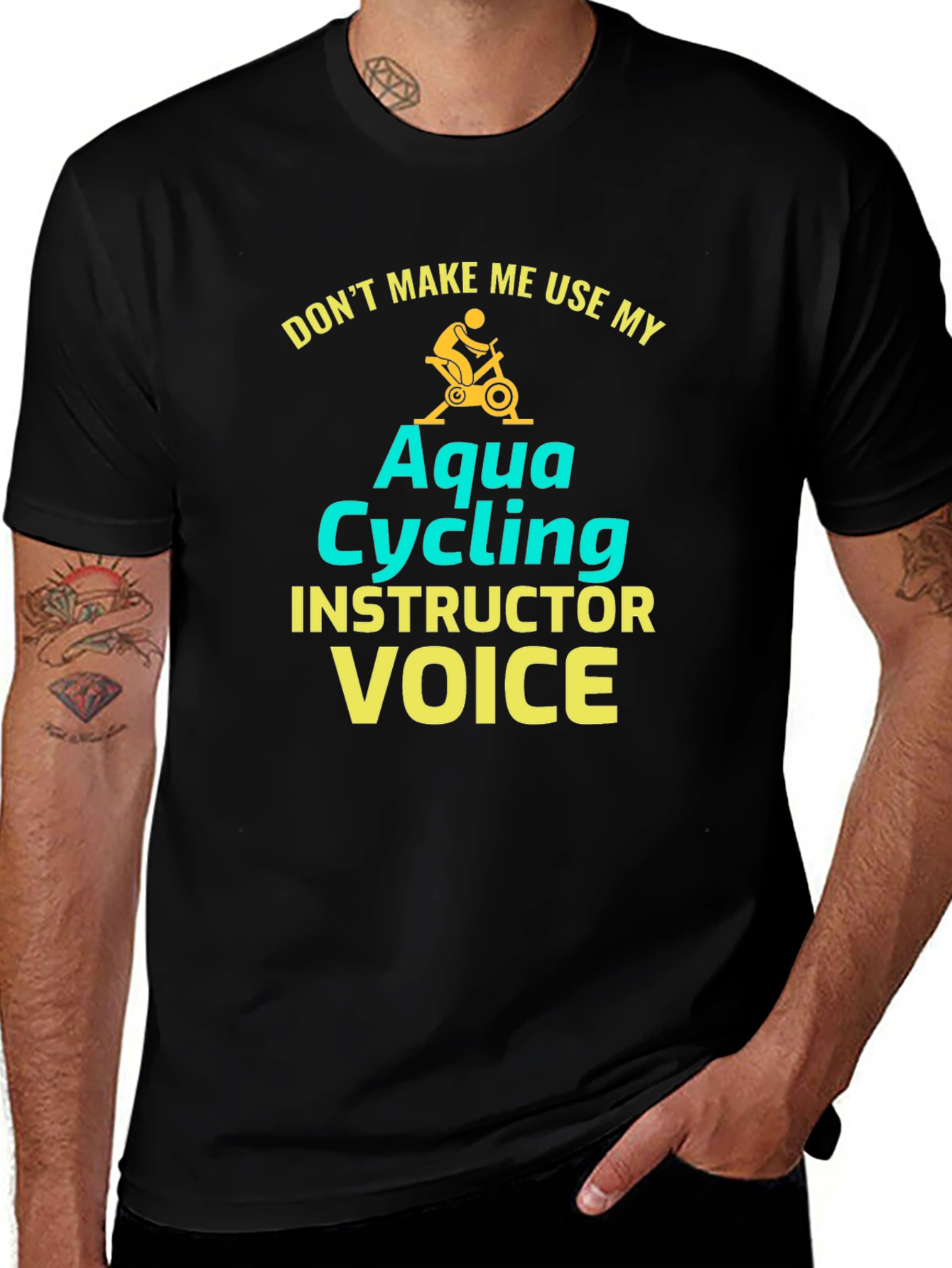 Aqua Cycling Instructor T-Shirt - Funny Fitness Tee