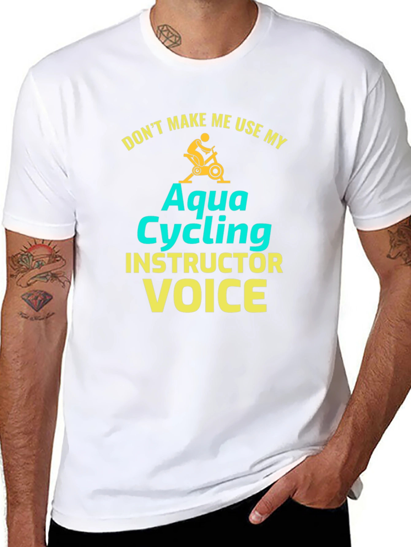 Aqua Cycling Instructor T-Shirt - Funny Fitness Tee