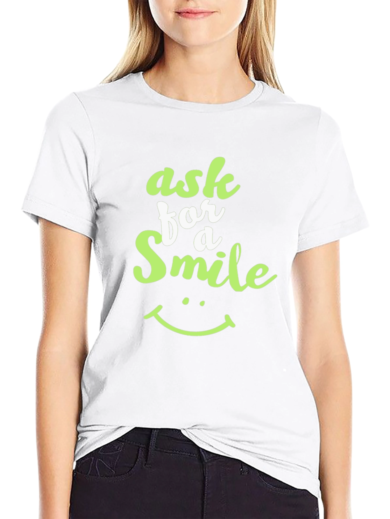 Ask For A Smile Black Graphic Tee
