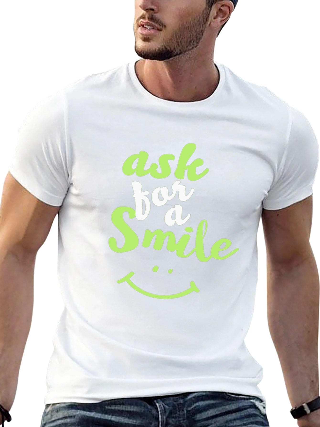 Ask For A Smile Black Graphic Tee