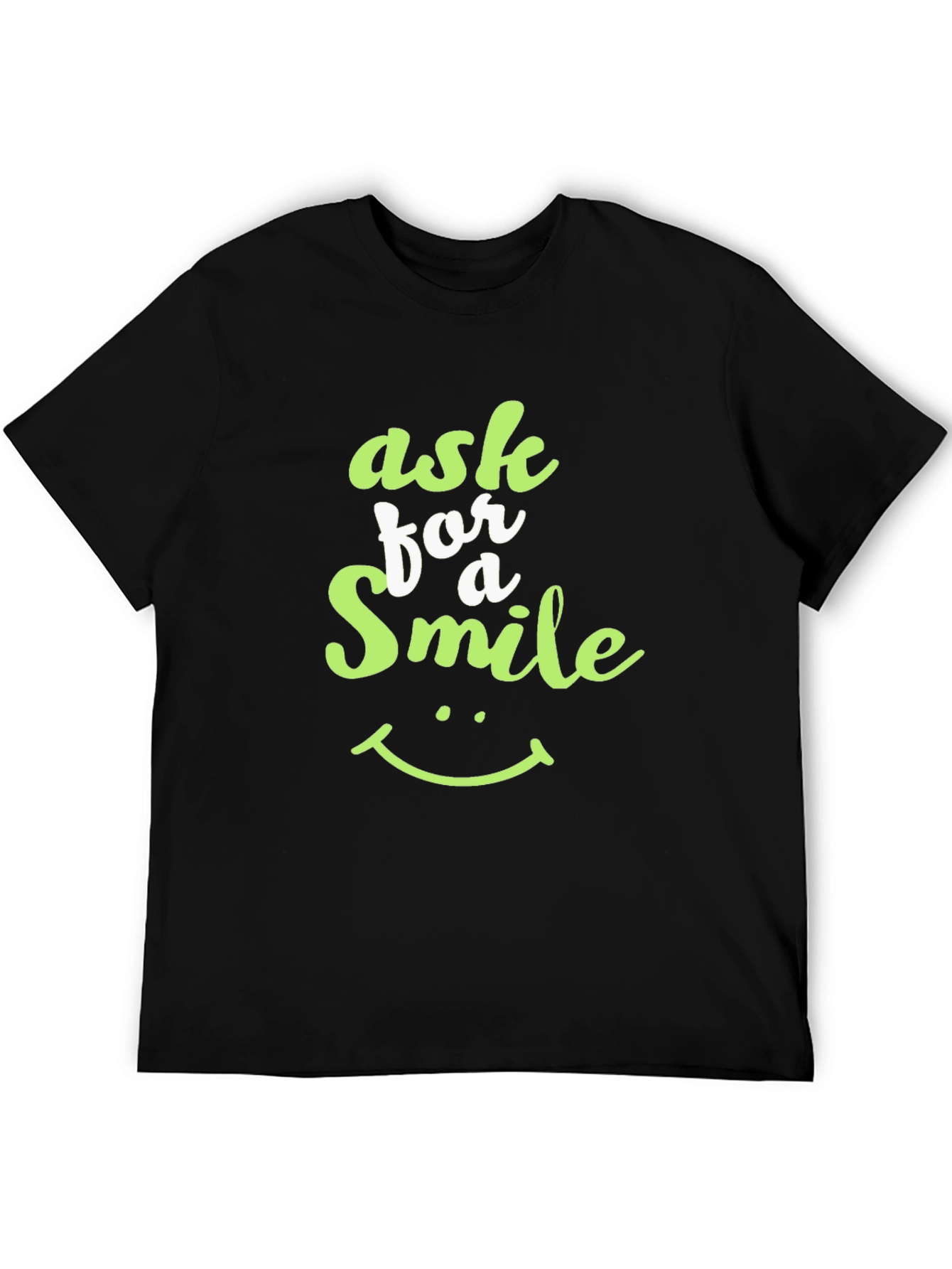 Ask For A Smile Black Graphic Tee