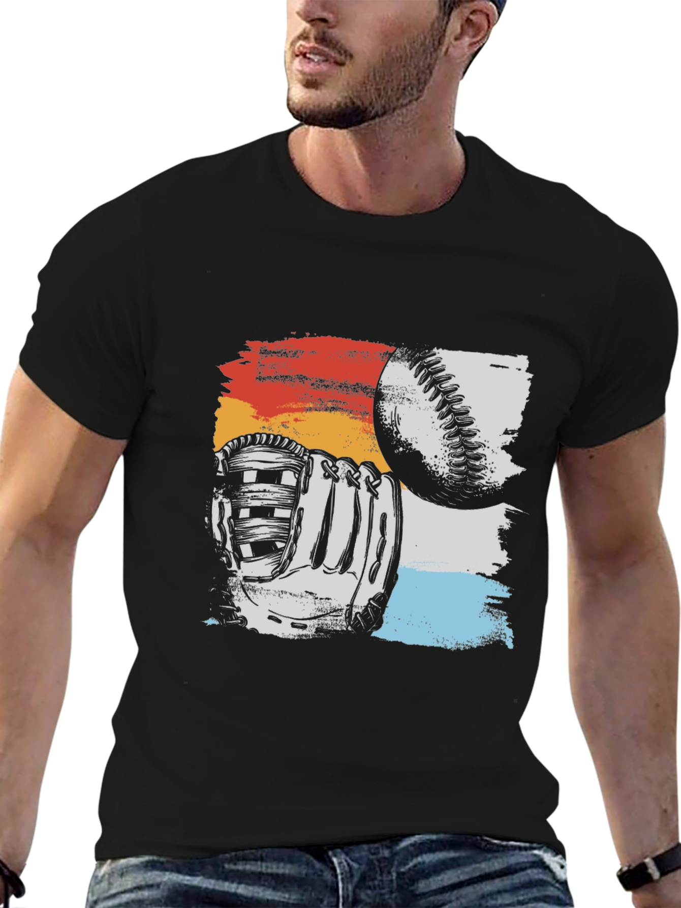 Baseball Glove & Ball Graphic T-Shirt
