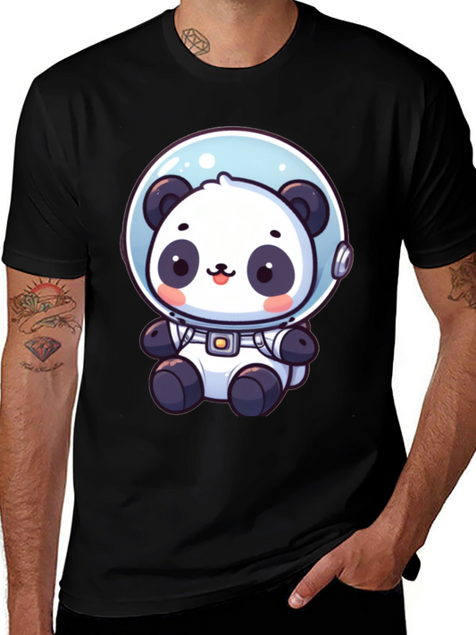 Astronaut Panda Graphic Tee - Black