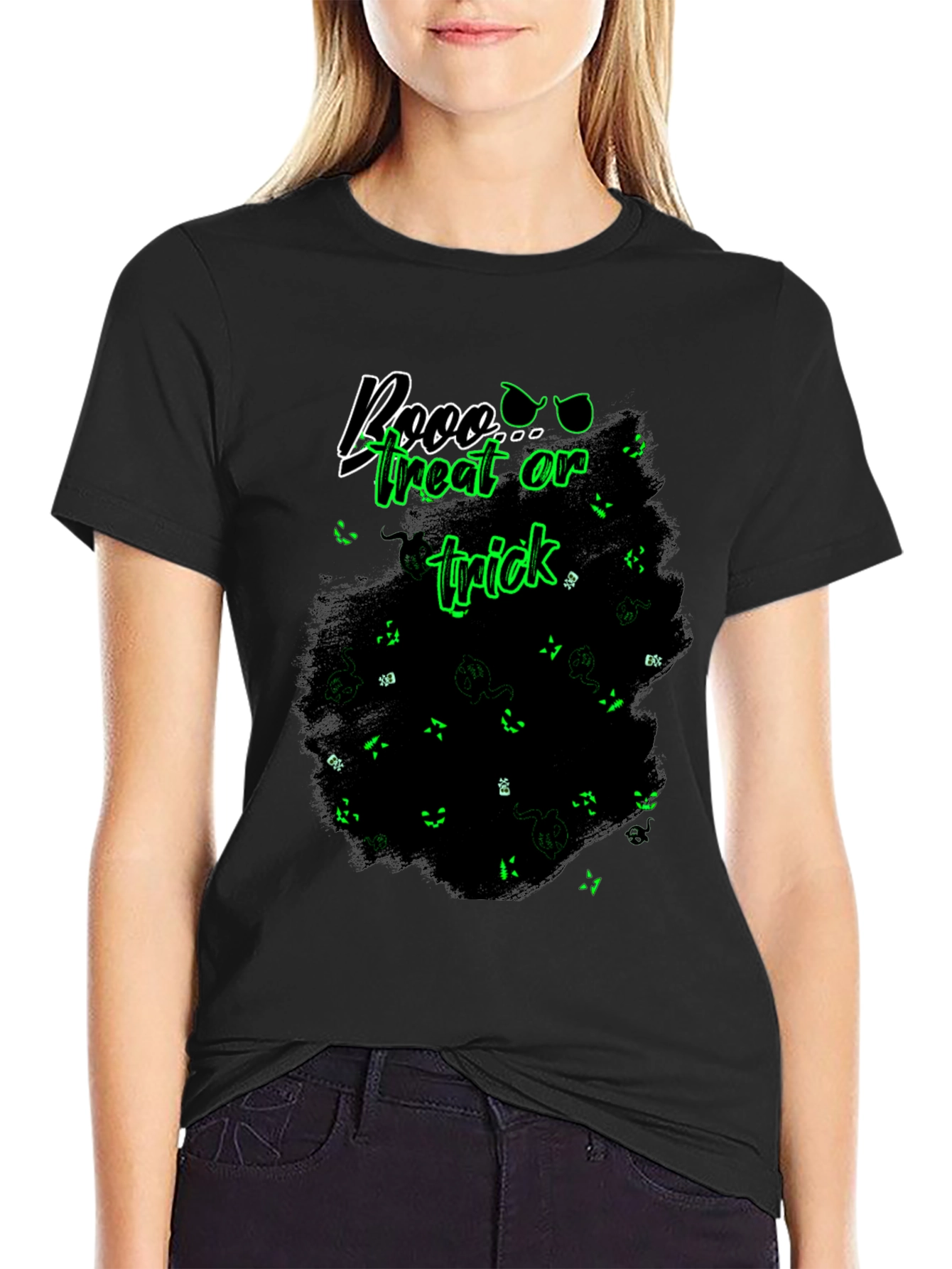 Boo Treat Or Trick Black T-Shirt