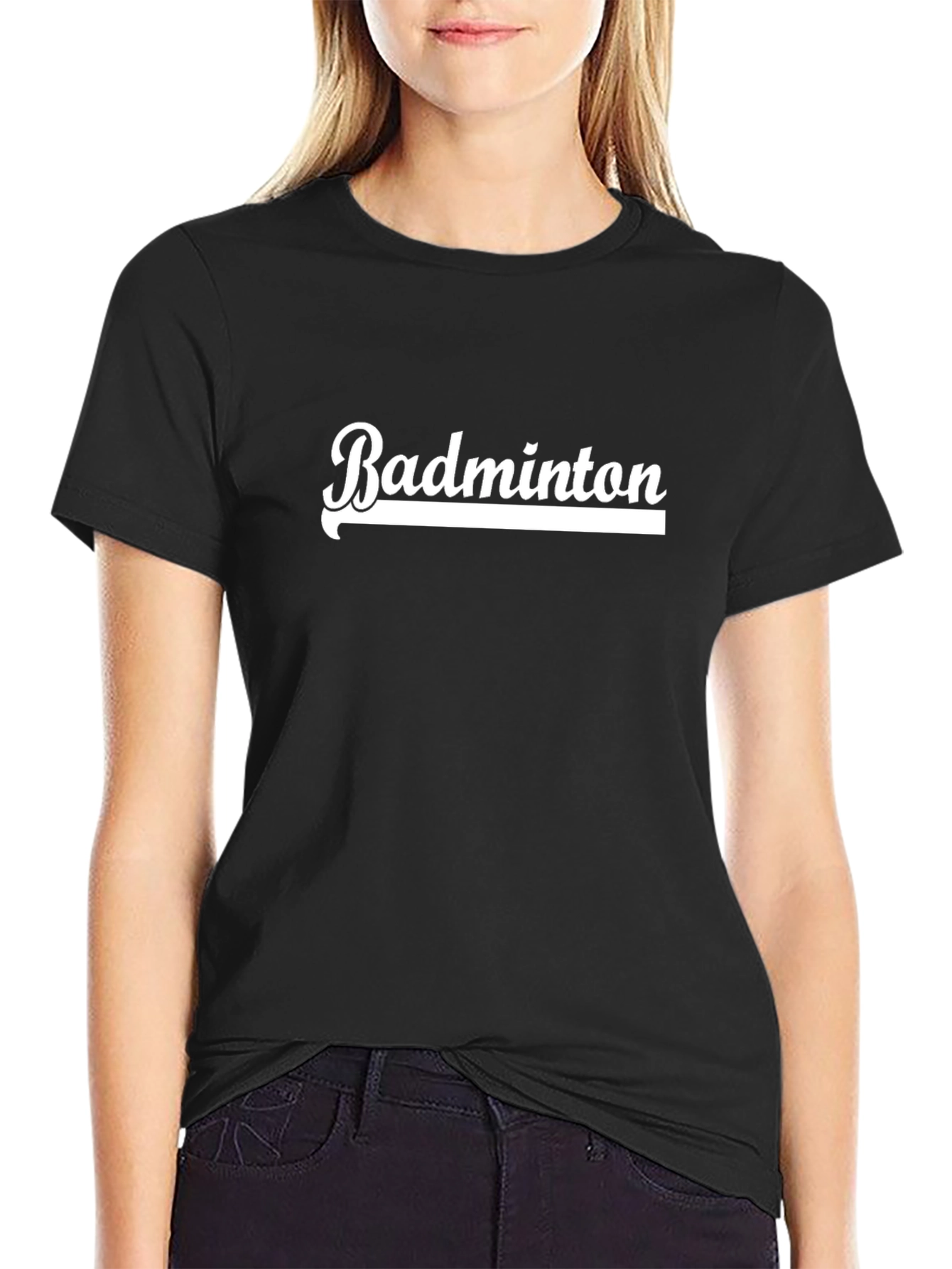 Badminton Graphic Tee - Classic Style Black T-Shirt