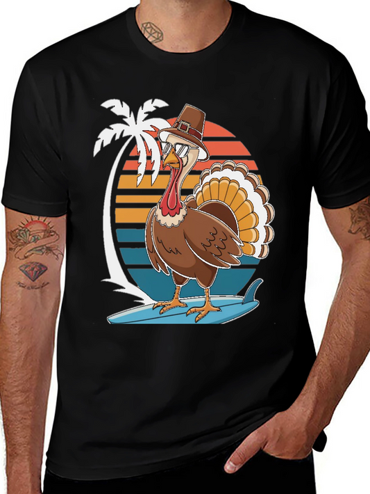 Thanksgiving Surfing Turkey T-Shirt