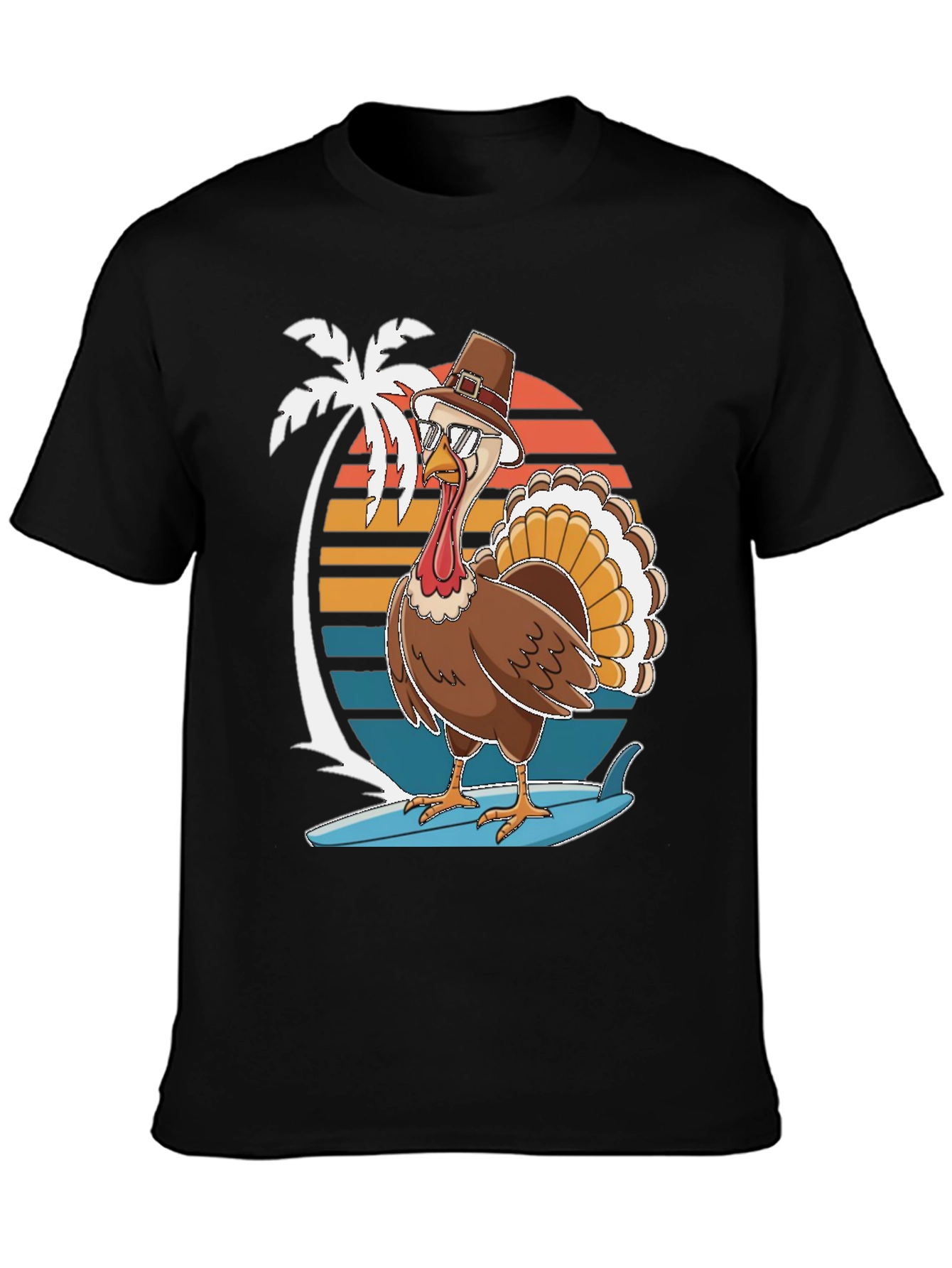 Thanksgiving Surfing Turkey T-Shirt
