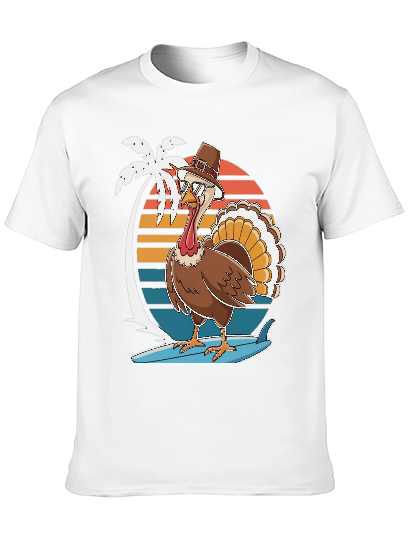 Thanksgiving Surfing Turkey T-Shirt