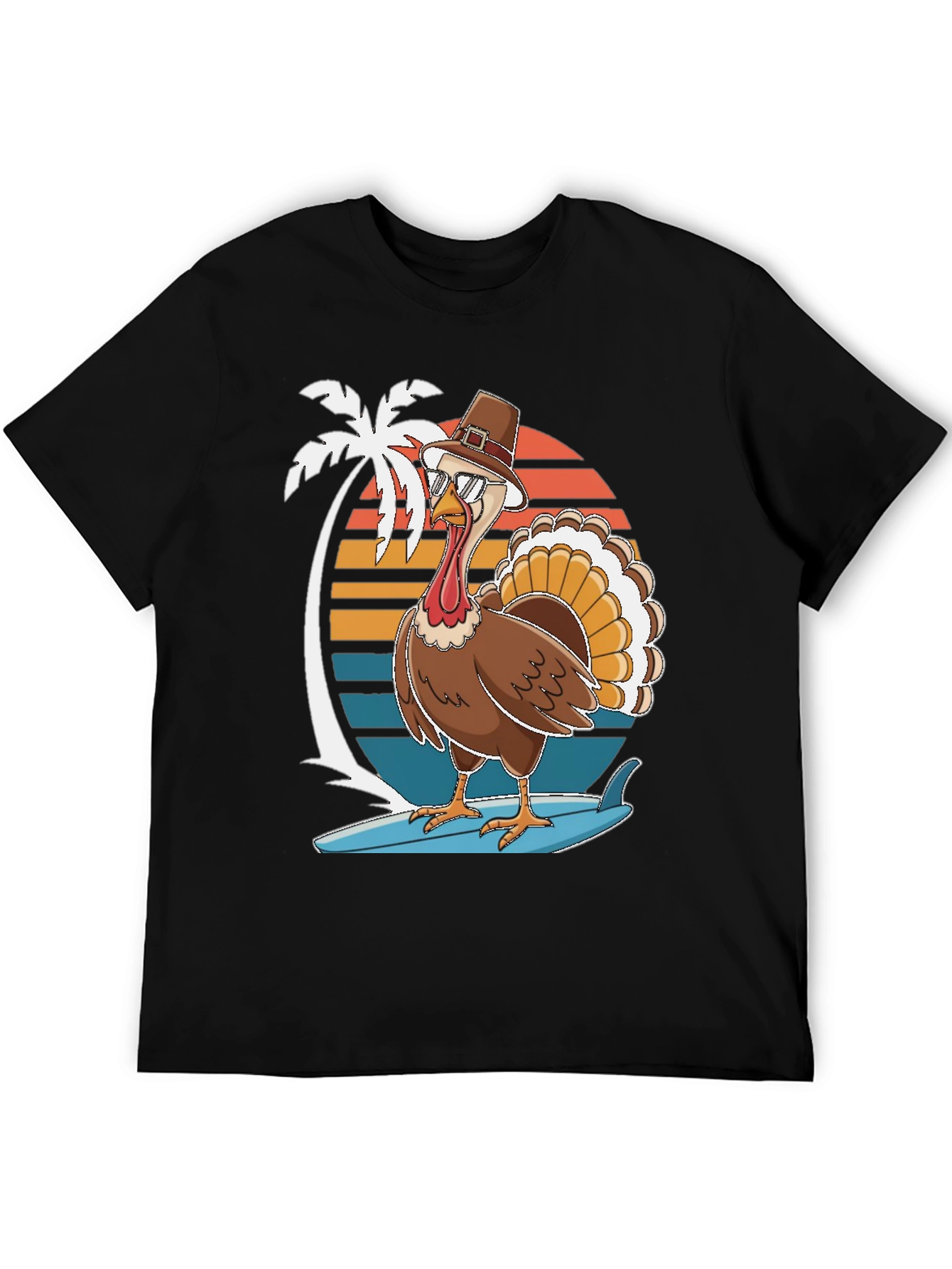 Thanksgiving Surfing Turkey T-Shirt
