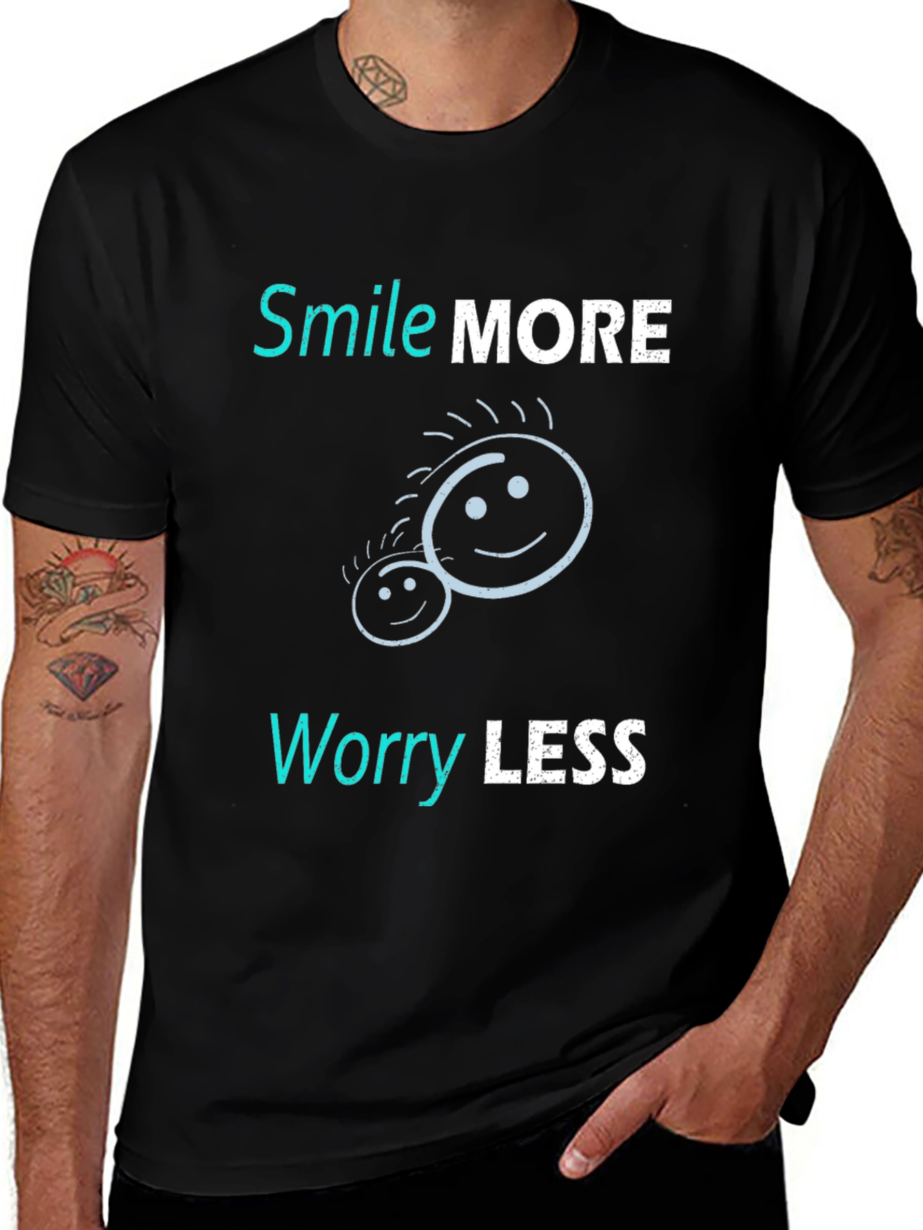 Smile More Worry Less Graphic Tee