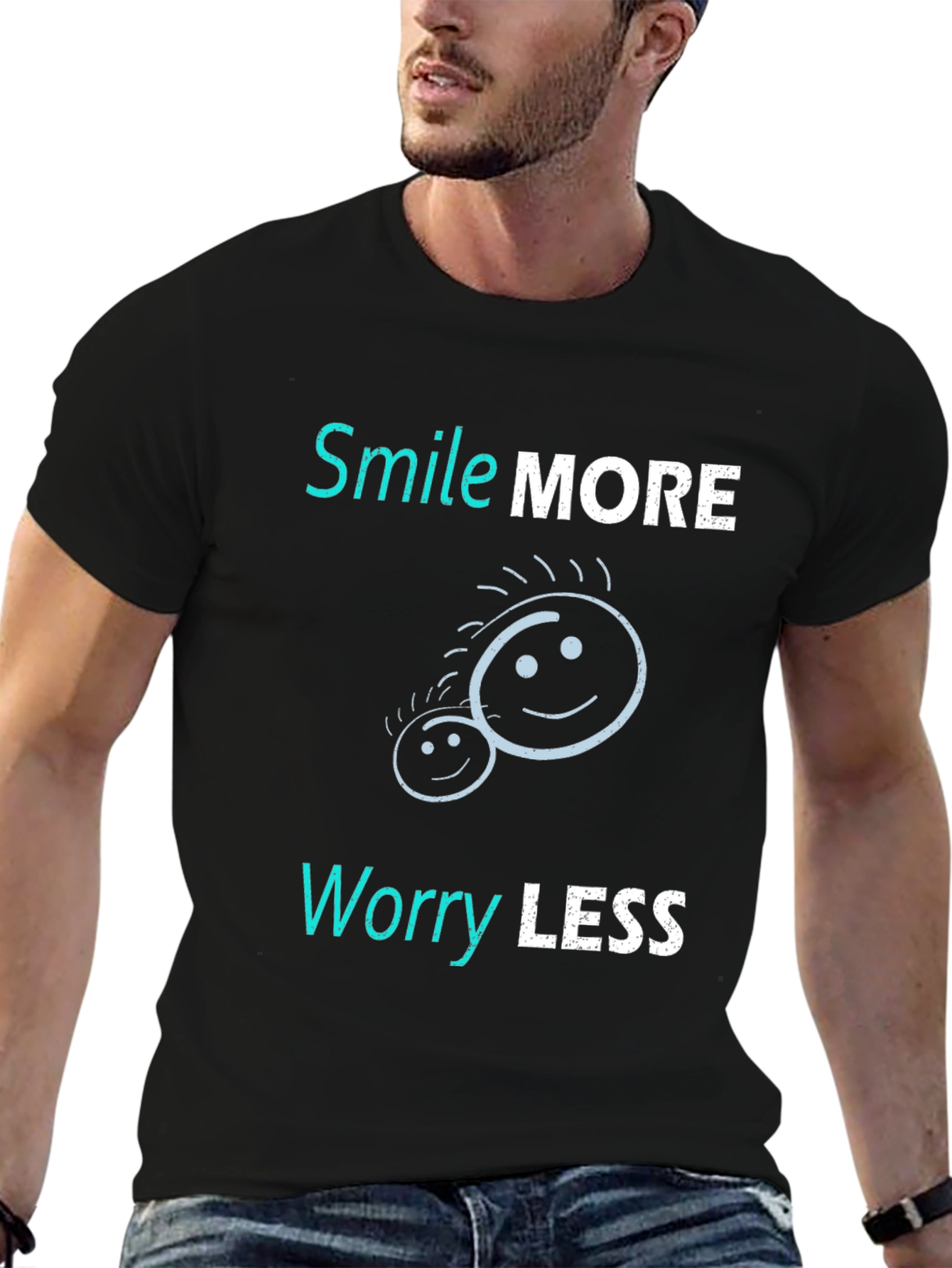 Smile More Worry Less Graphic Tee