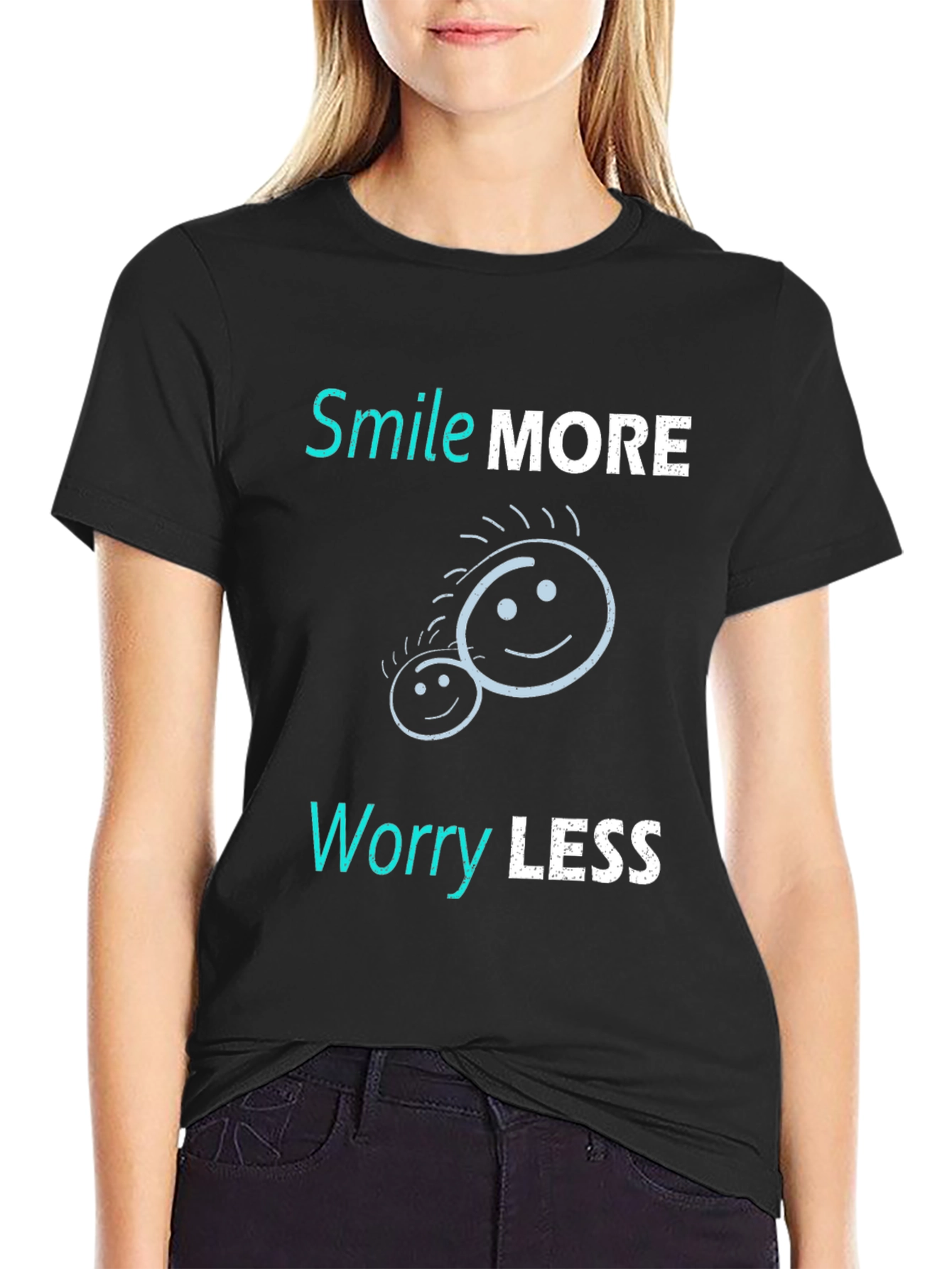 Smile More Worry Less Graphic Tee