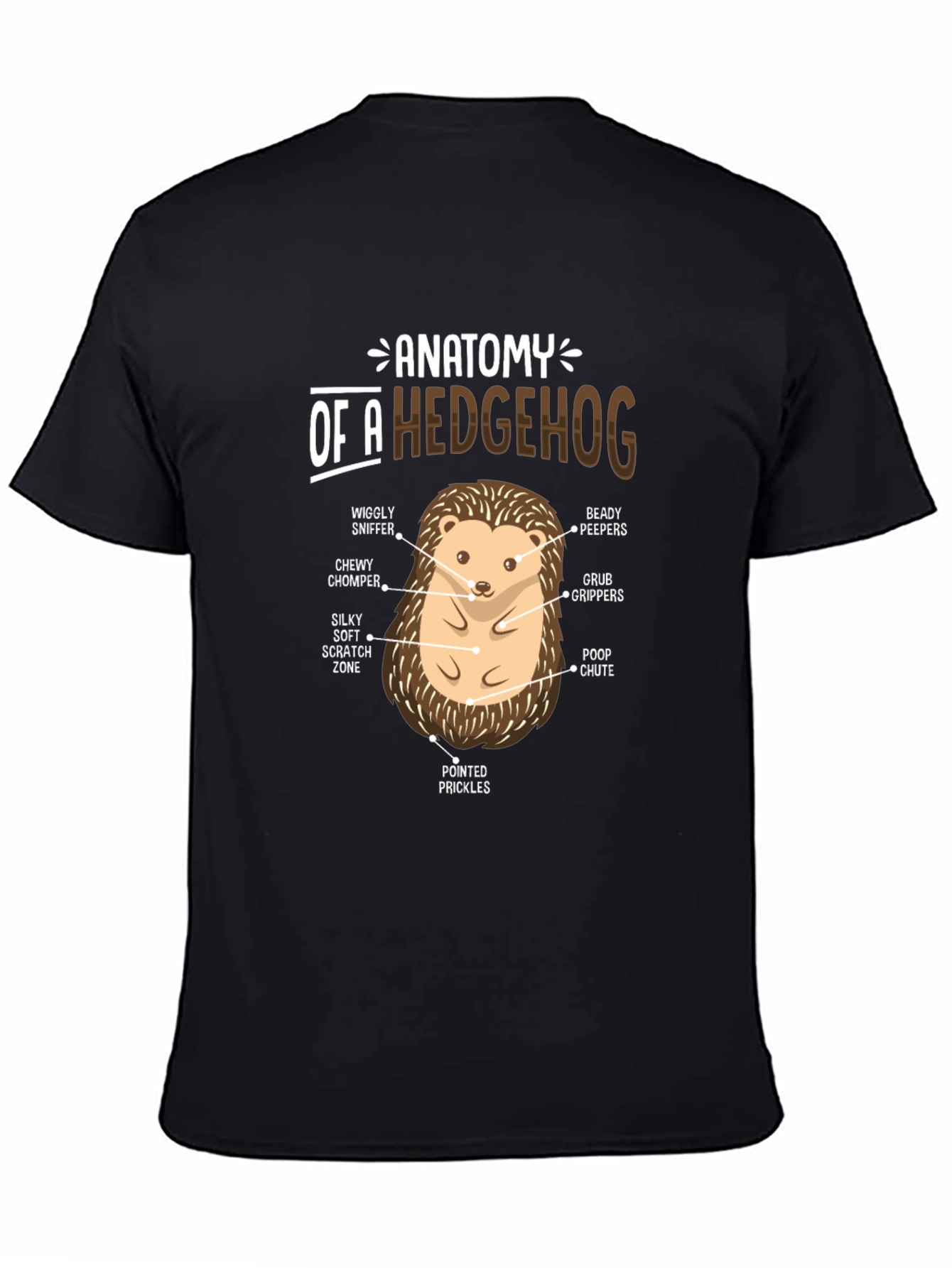 Anatomy of a Hedgehog Black T-Shirt