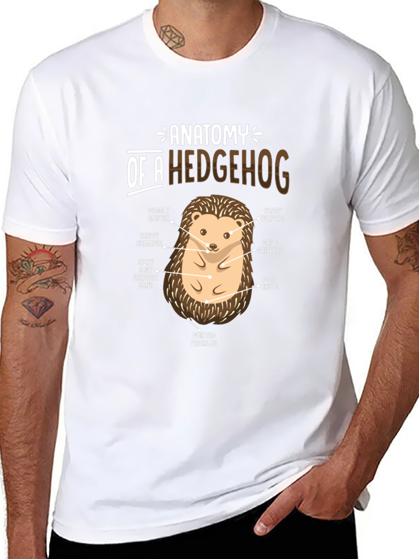 Anatomy of a Hedgehog Black T-Shirt