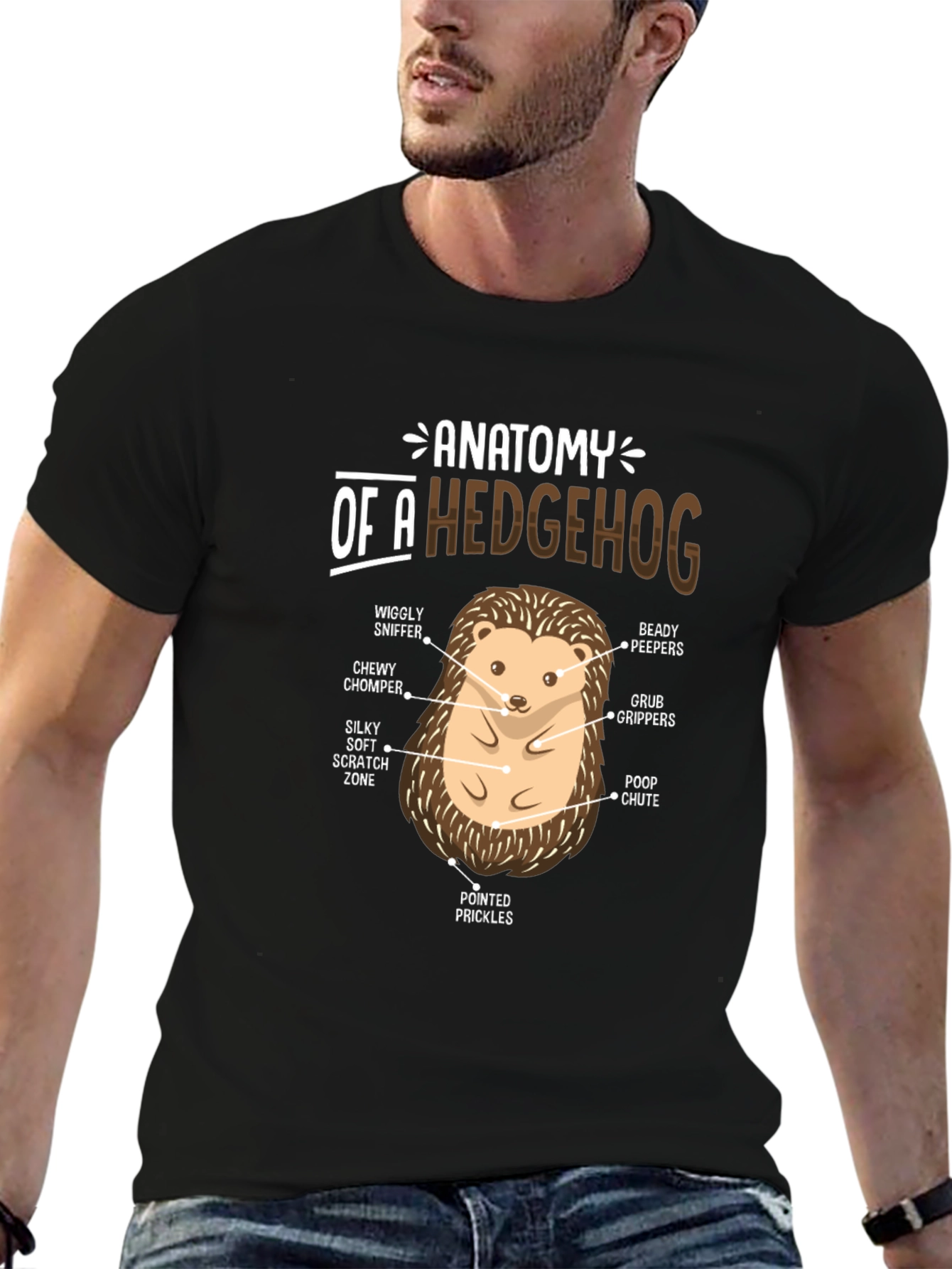 Anatomy of a Hedgehog Black T-Shirt