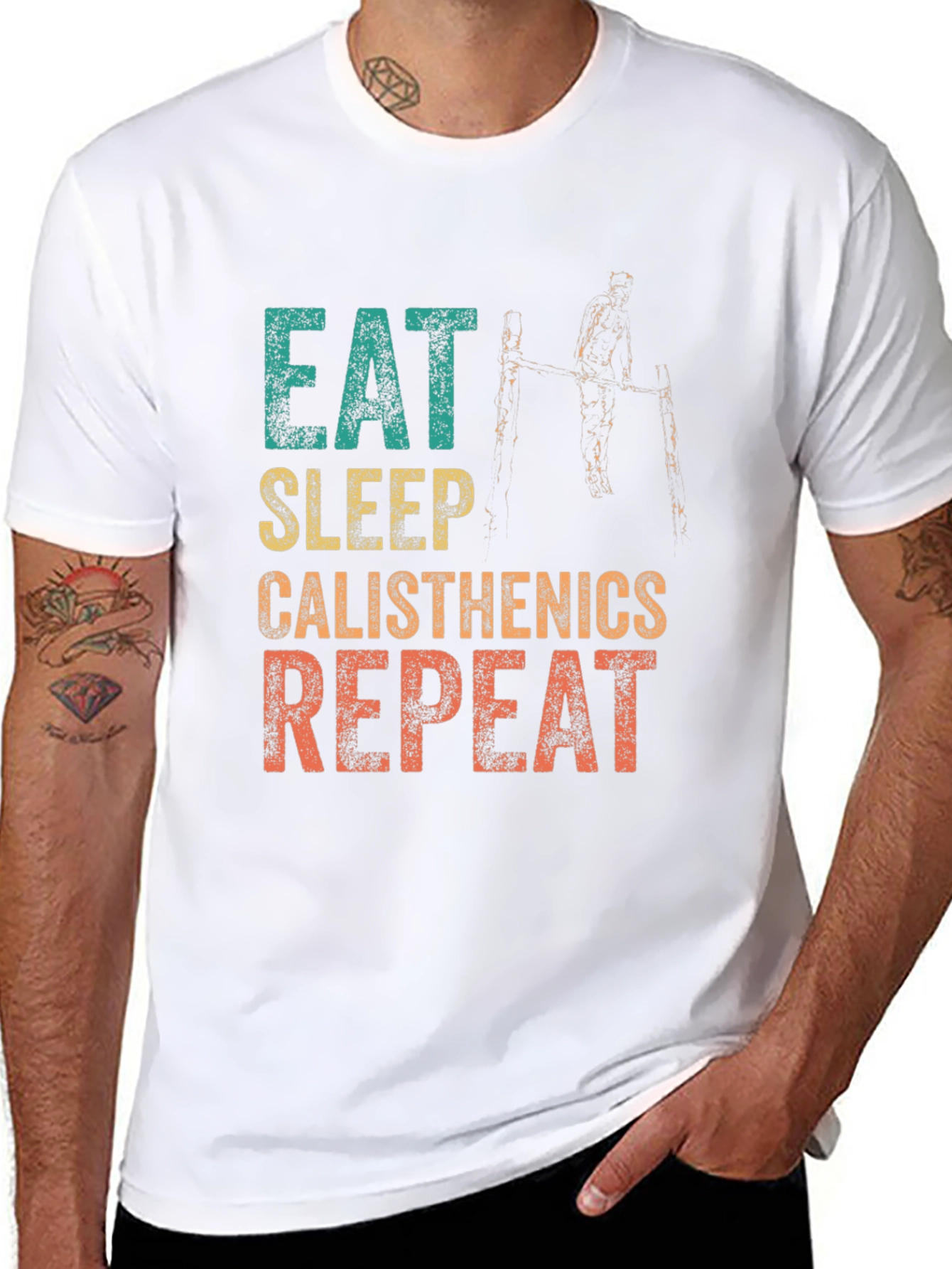 Eat Sleep Calisthenics Repeat Graphic Tee