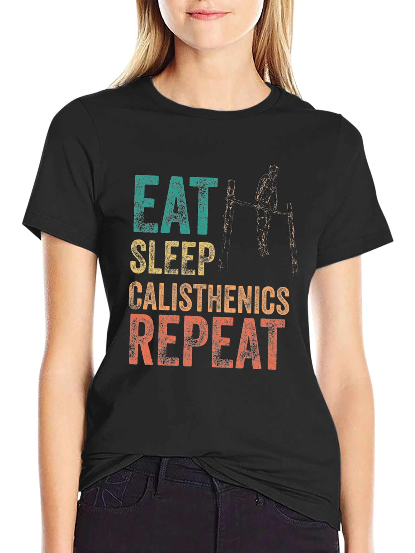Eat Sleep Calisthenics Repeat Graphic Tee