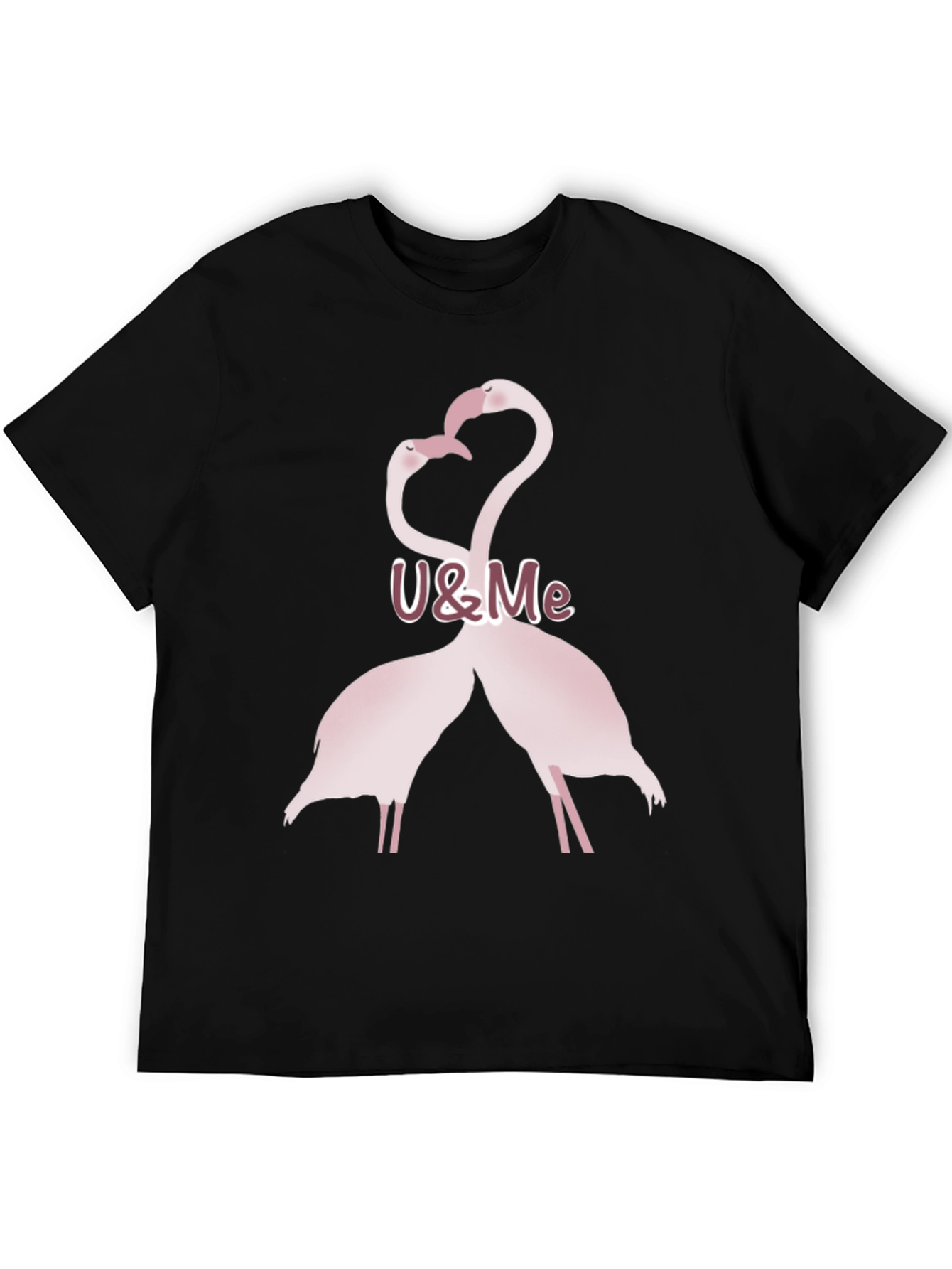 Romantic Flamingo Couple Graphic T-Shirt