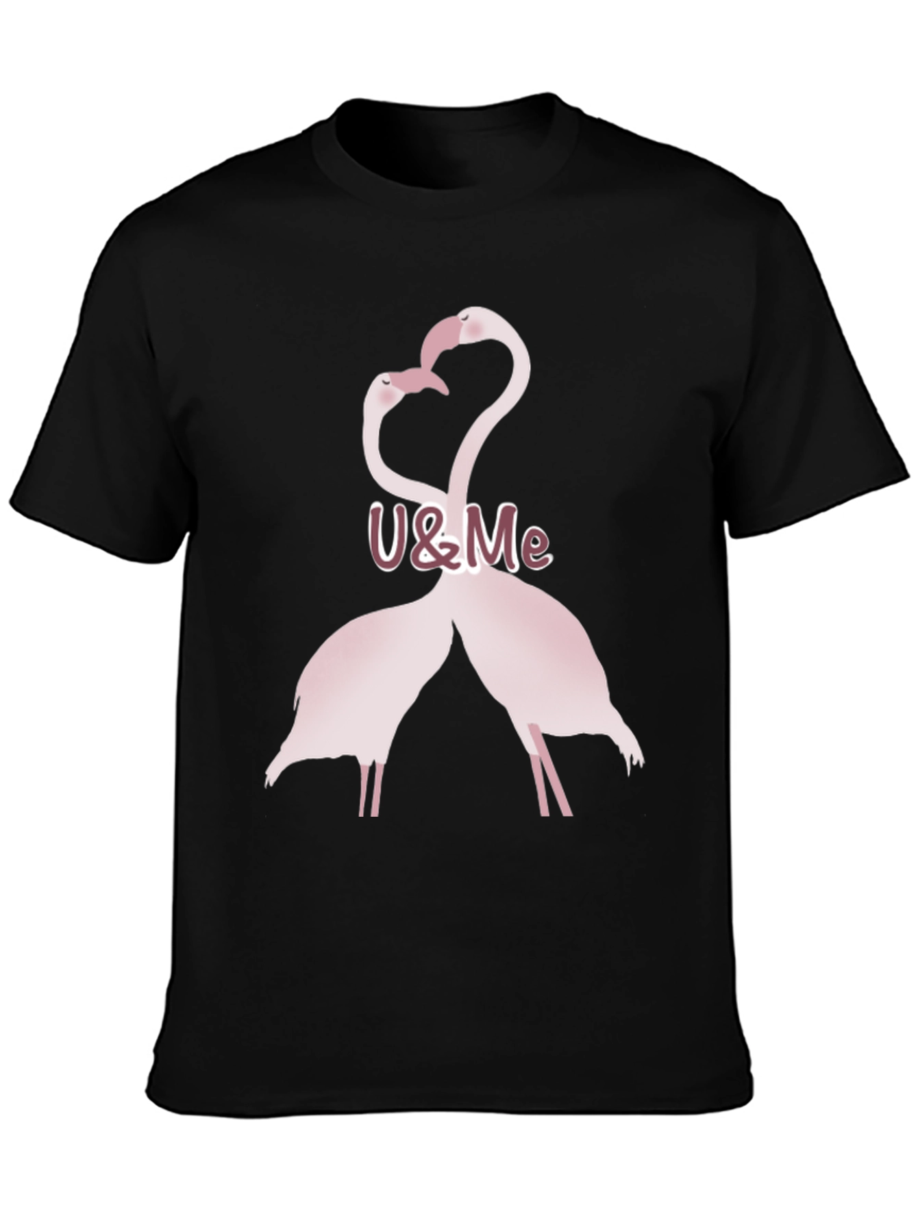 Romantic Flamingo Couple Graphic T-Shirt