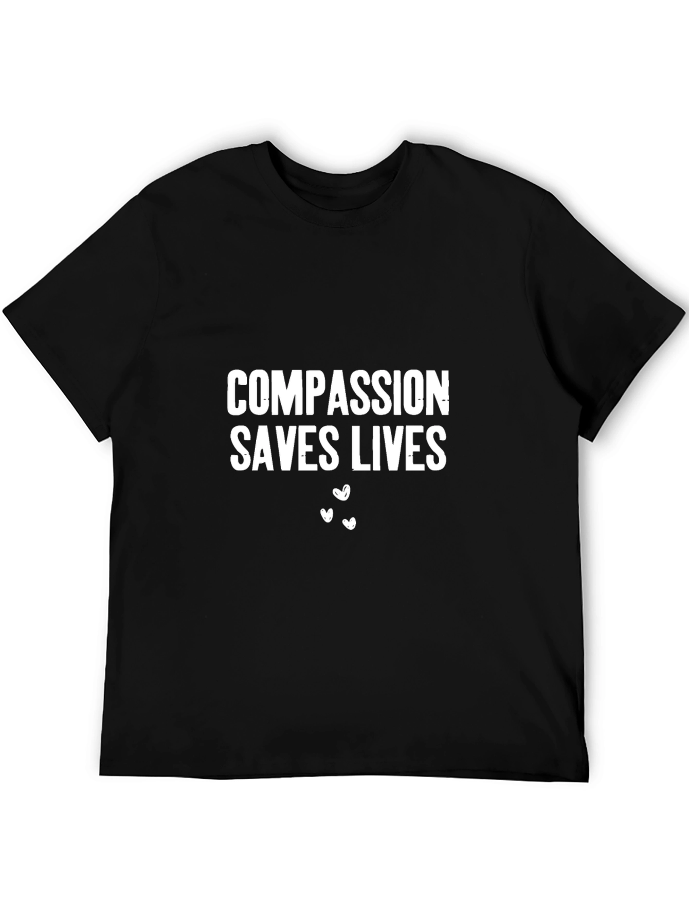 Compassion Saves Lives Graphic Tee - Black Cotton T-Shirt