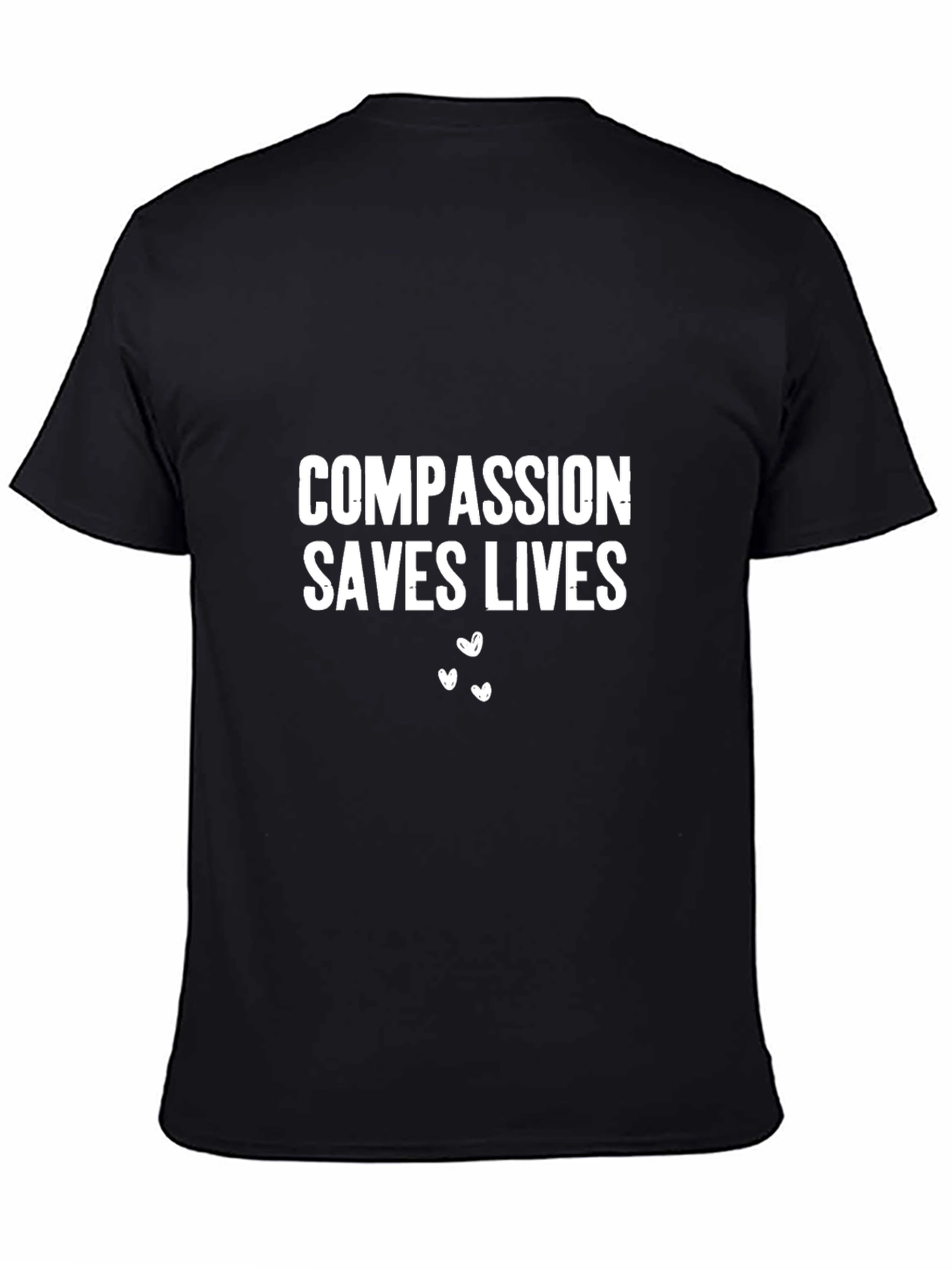Compassion Saves Lives Graphic Tee - Black Cotton T-Shirt