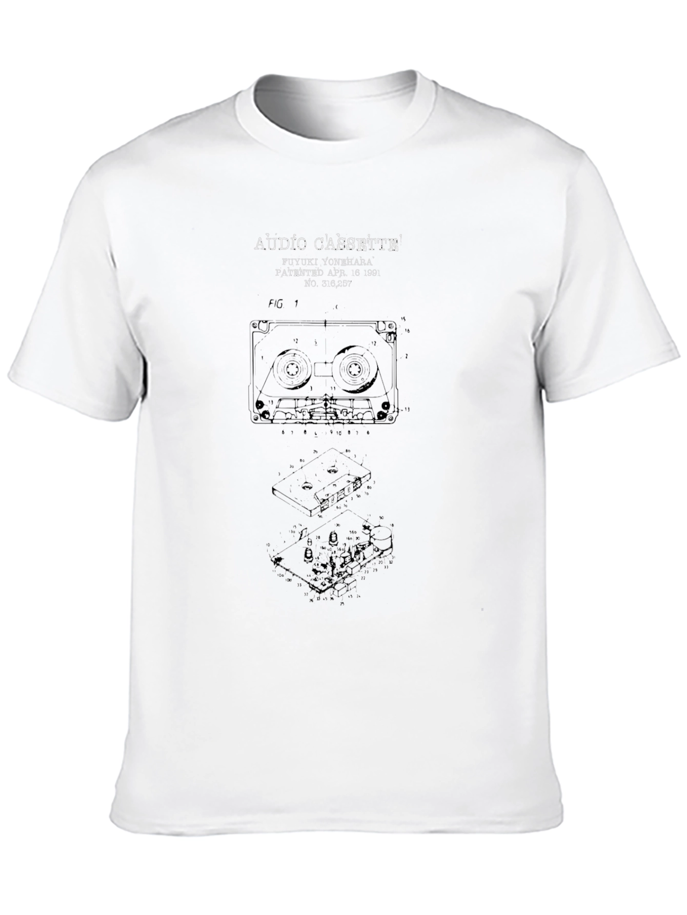Audio Cassette Patent Print T-Shirt