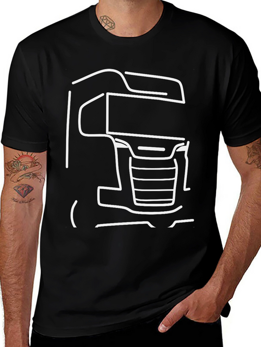 Truck Outline Graphic T-Shirt - Black