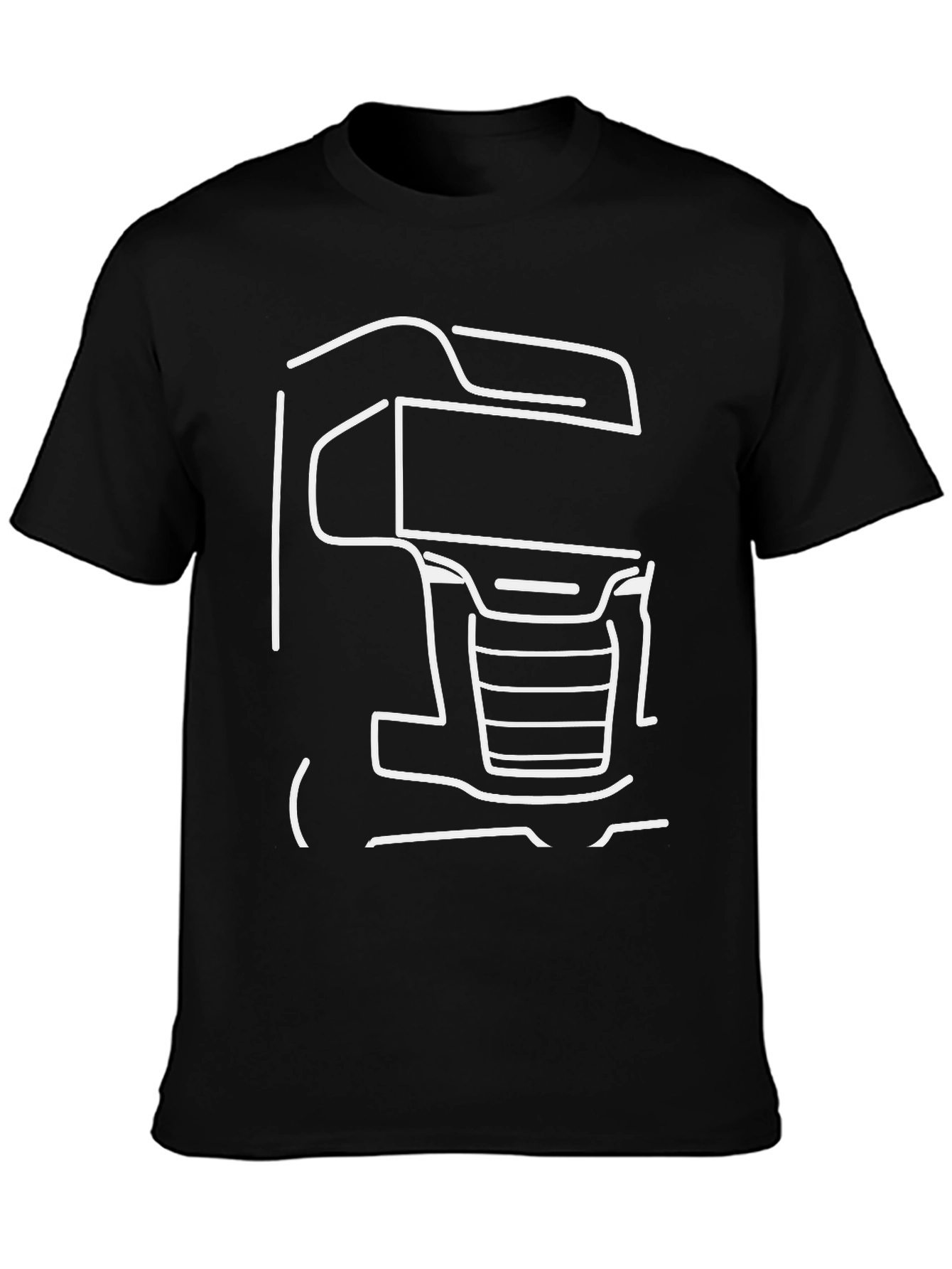 Truck Outline Graphic T-Shirt - Black