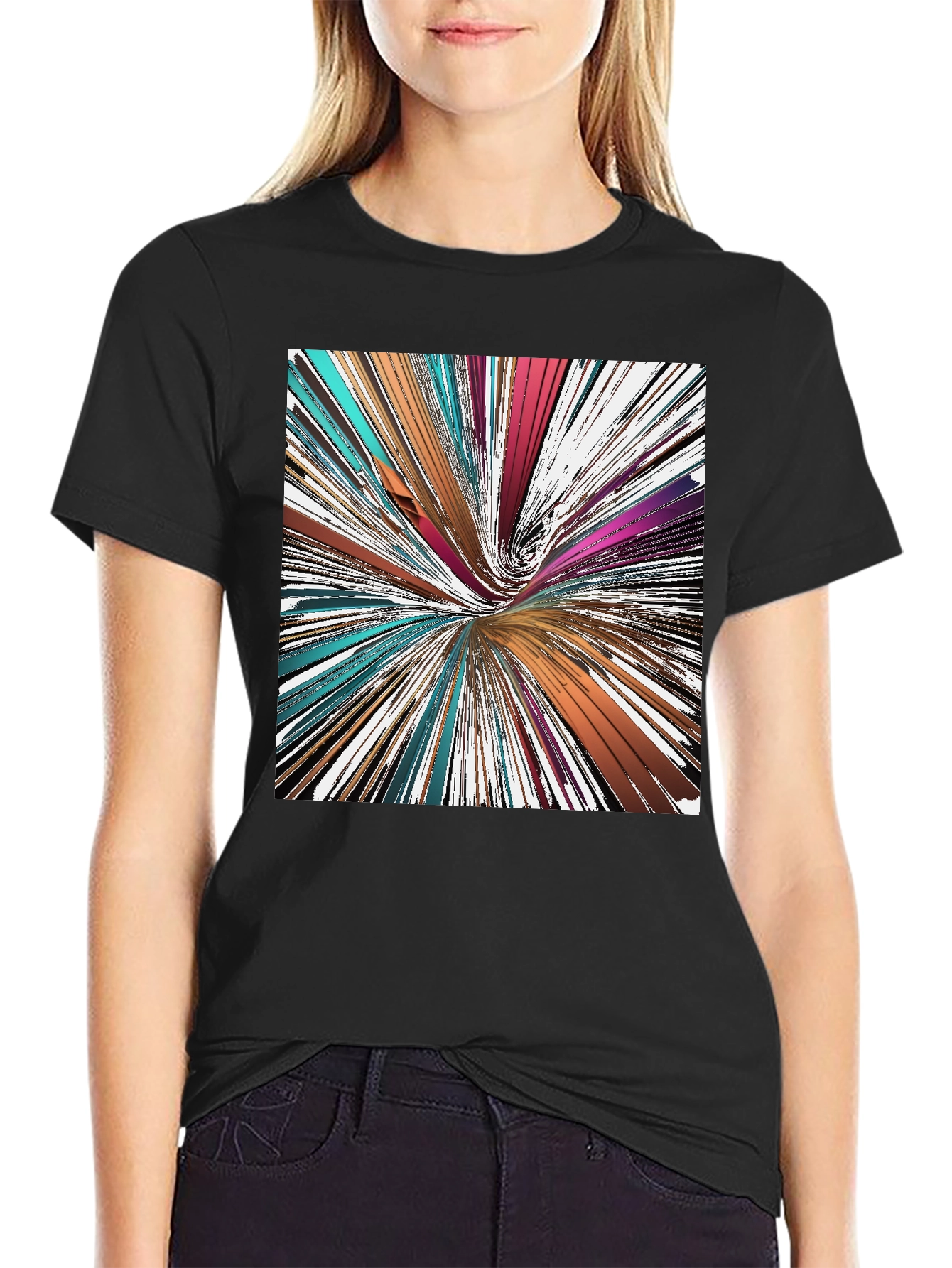 Abstract Swirl Graphic Tee - Modern Art Shirt