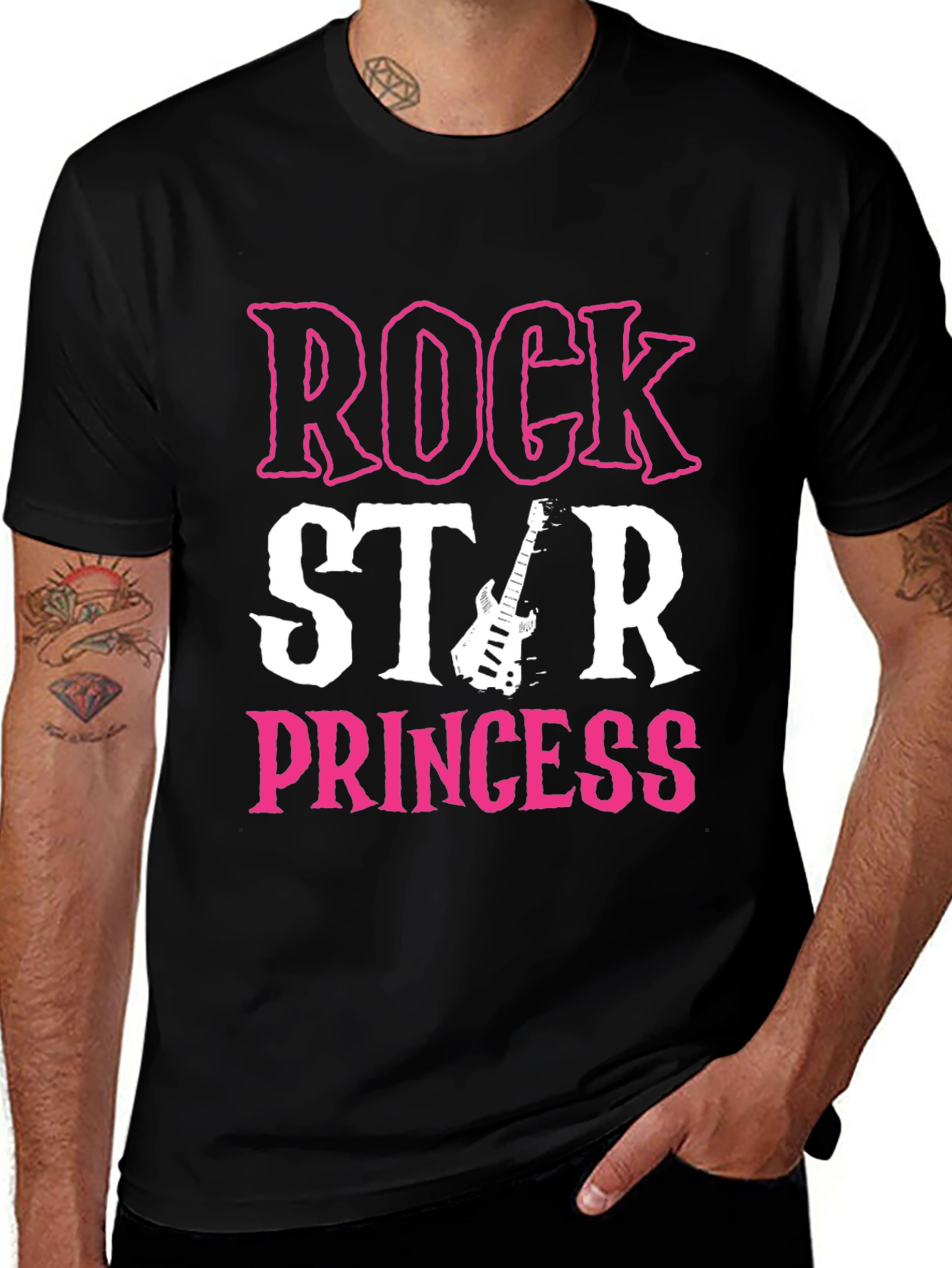 Rock Star Princess Graphic T-Shirt - Black