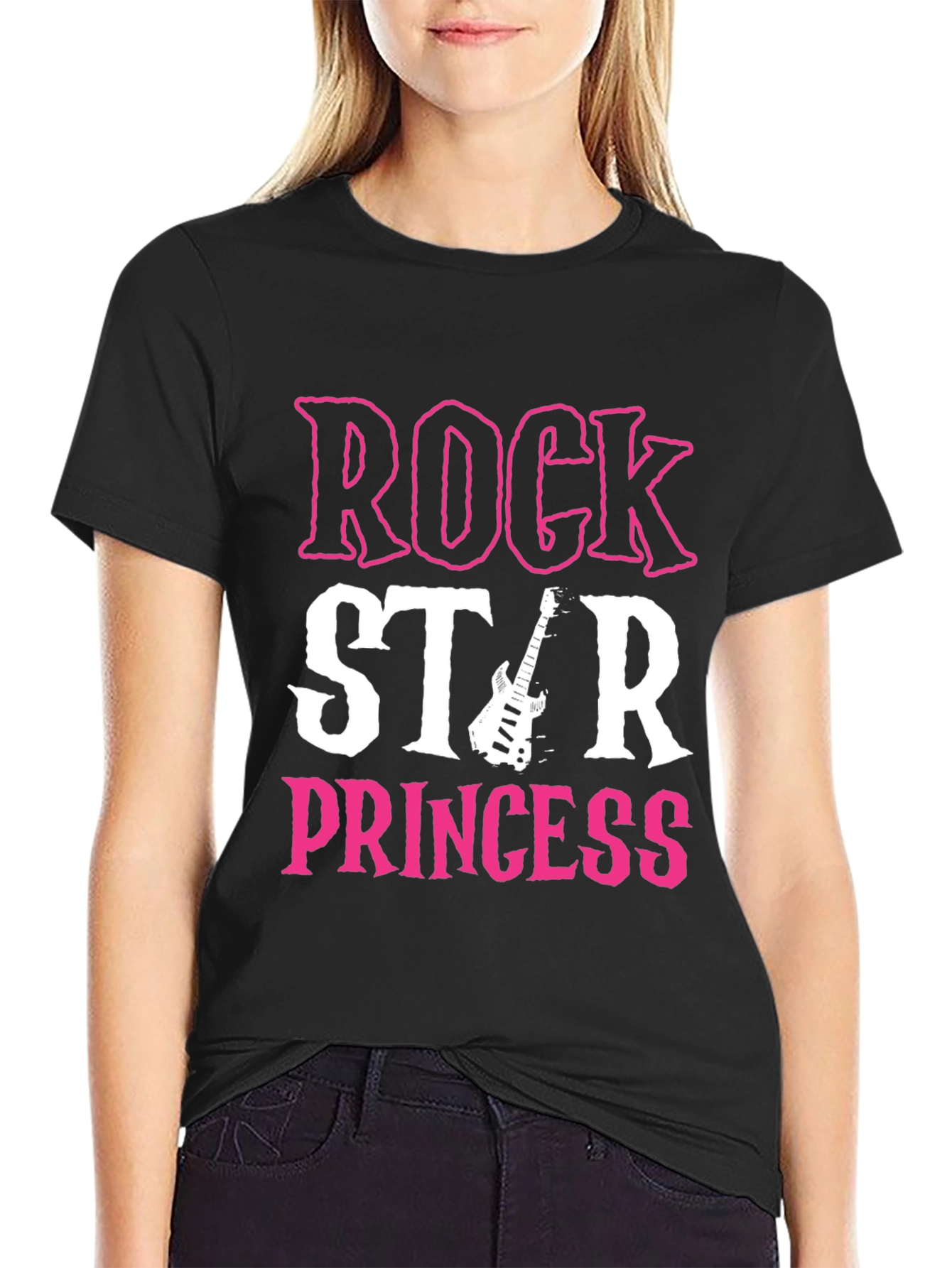 Rock Star Princess Graphic T-Shirt - Black