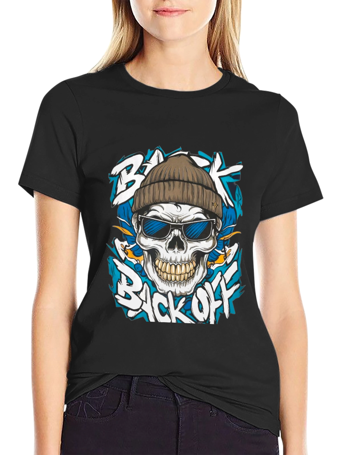 Cool Skull Graphic Tee: Back Off