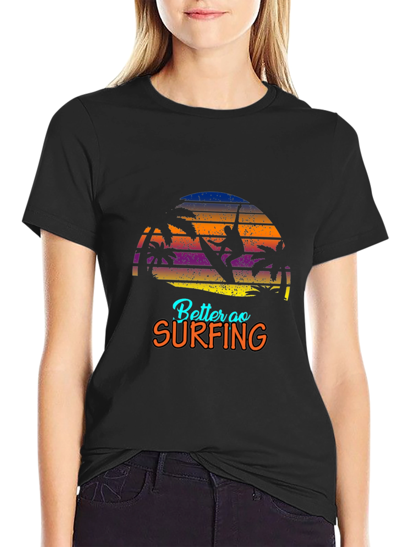 Surfing Graphic T-Shirt - Retro Style