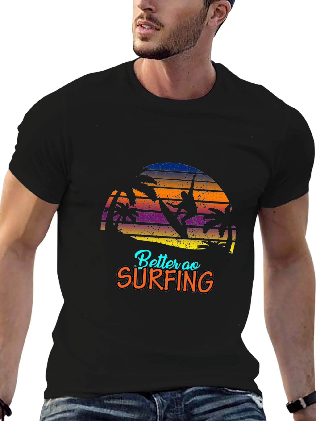 Surfing Graphic T-Shirt - Retro Style
