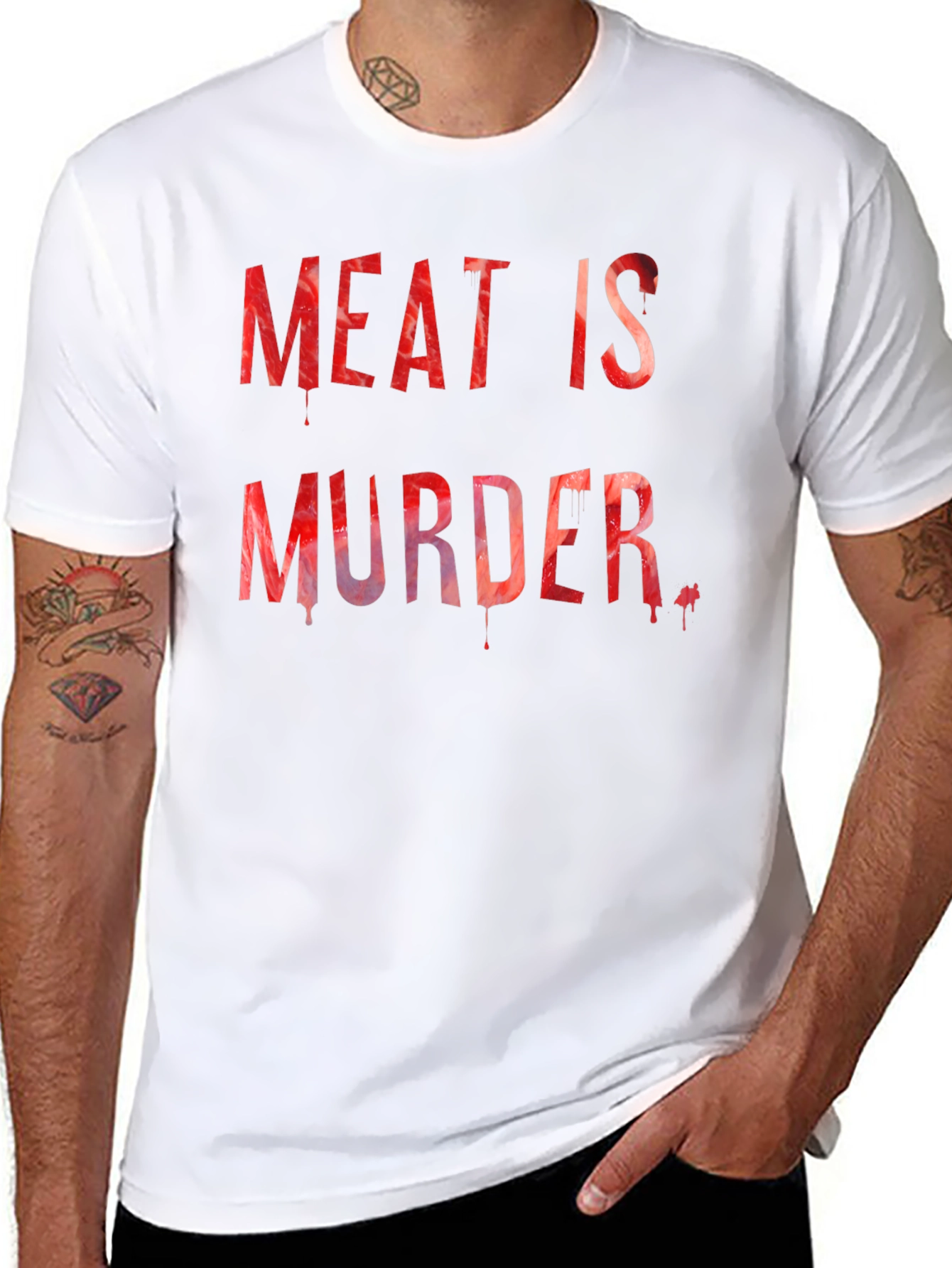 Meat is Murder T-Shirt - Vegan Protest Tee