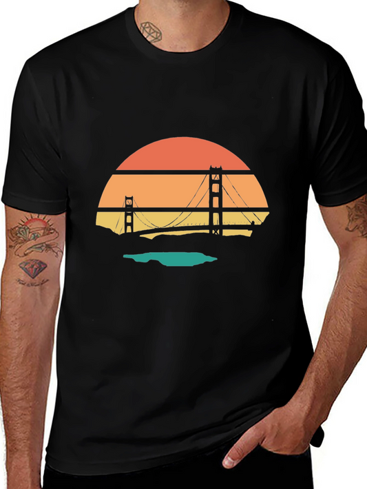 Golden Gate Bridge Sunset Graphic Tee