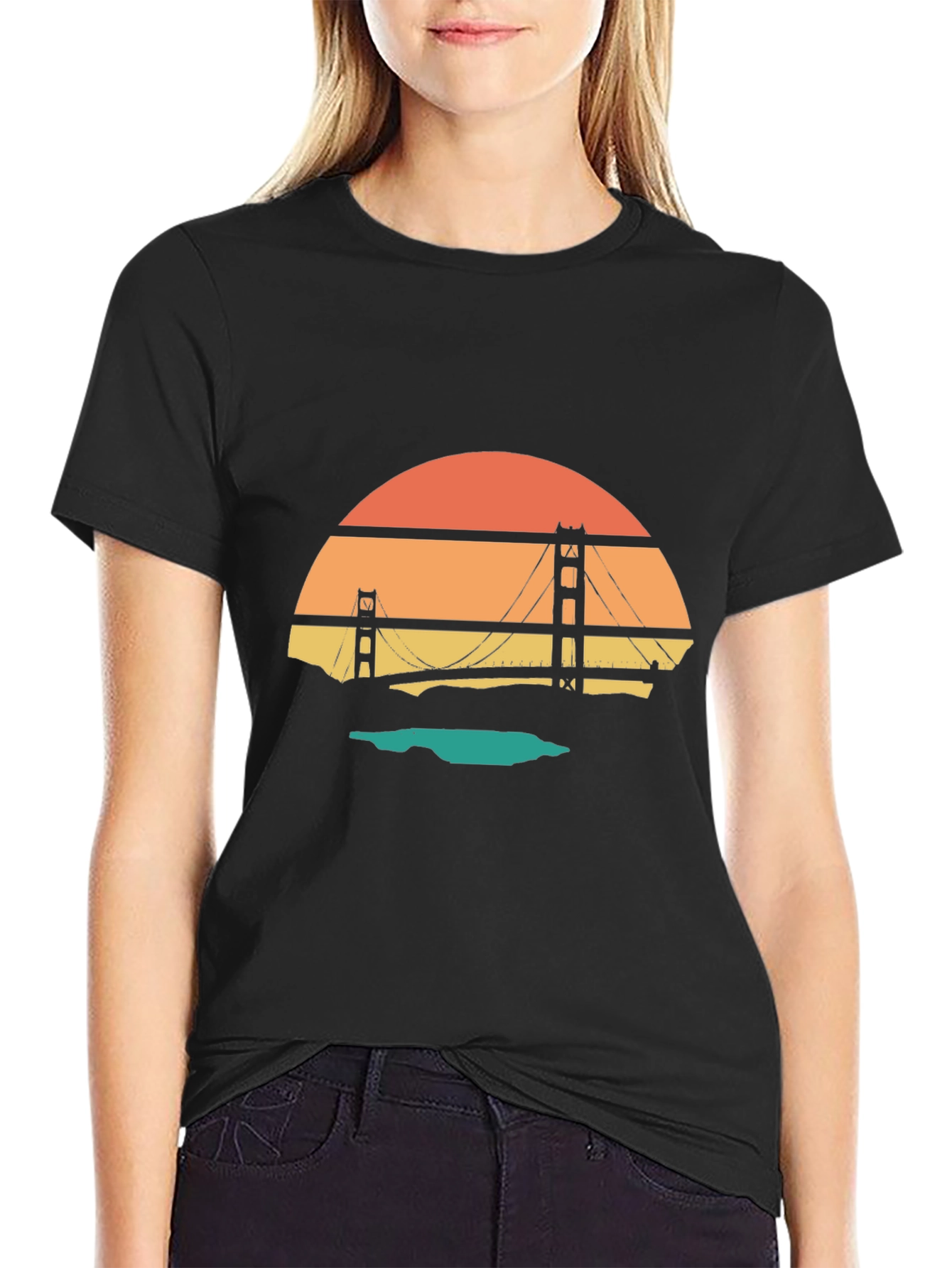Golden Gate Bridge Sunset Graphic Tee