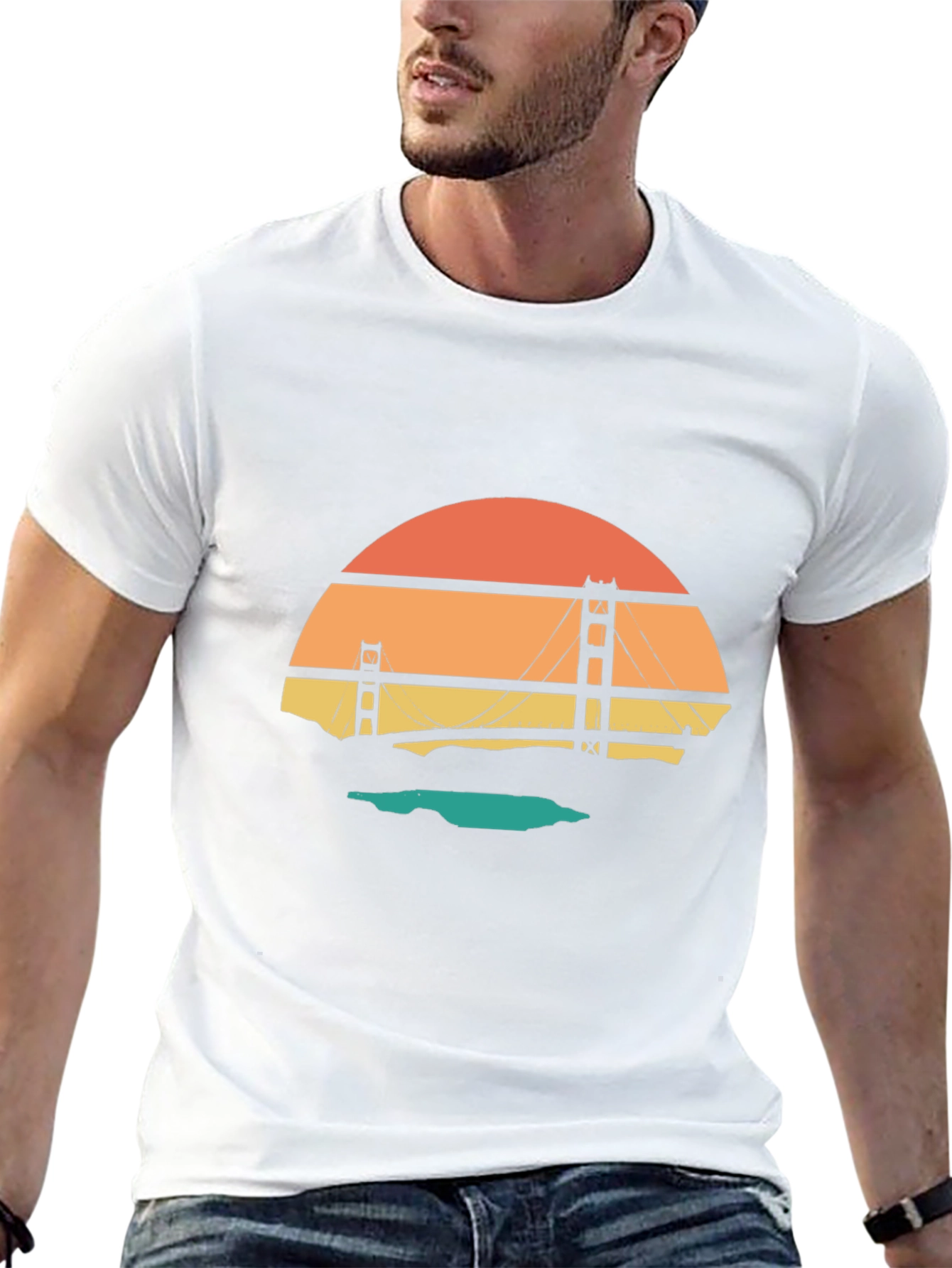 Golden Gate Bridge Sunset Graphic Tee