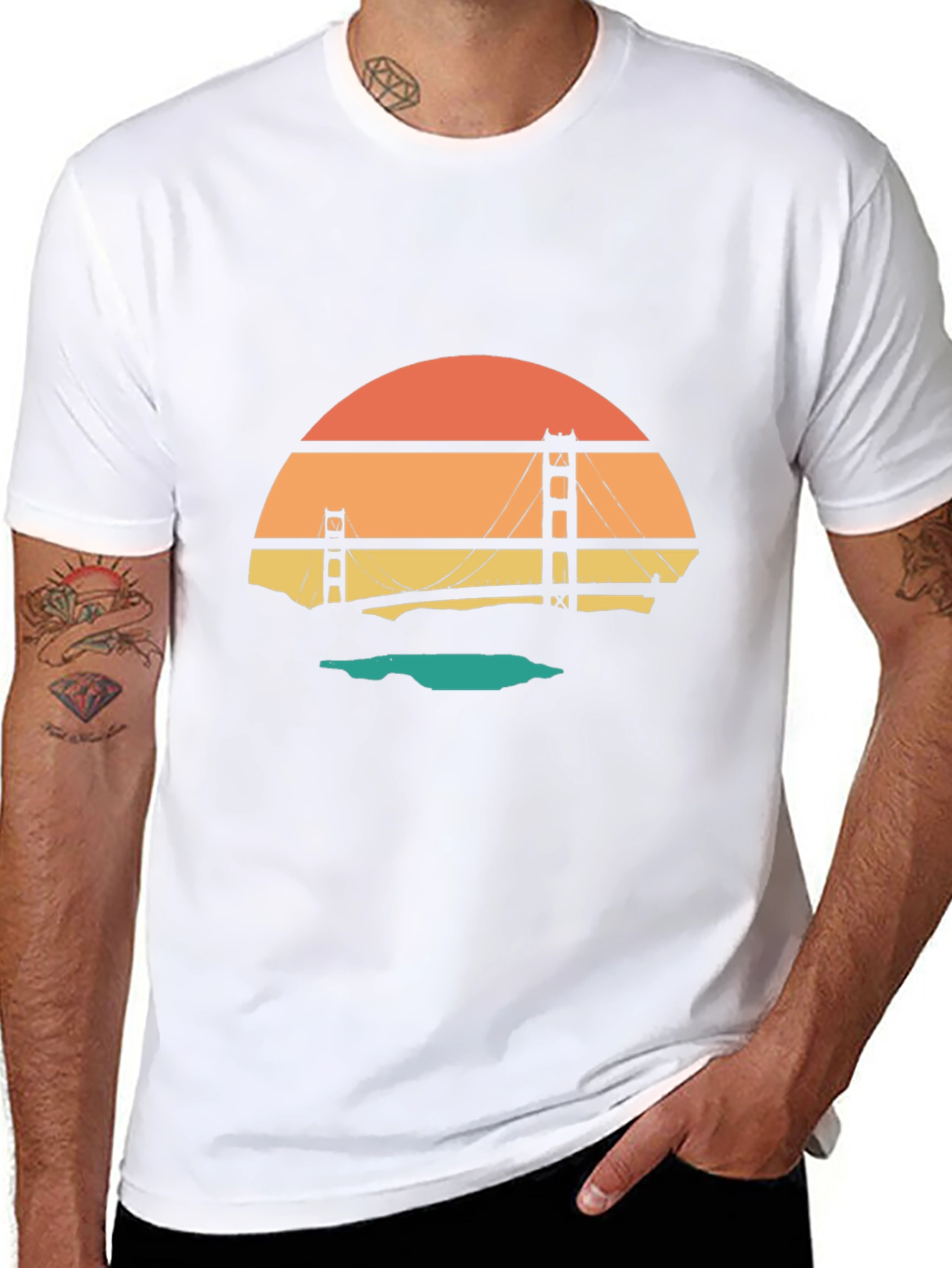 Golden Gate Bridge Sunset Graphic Tee