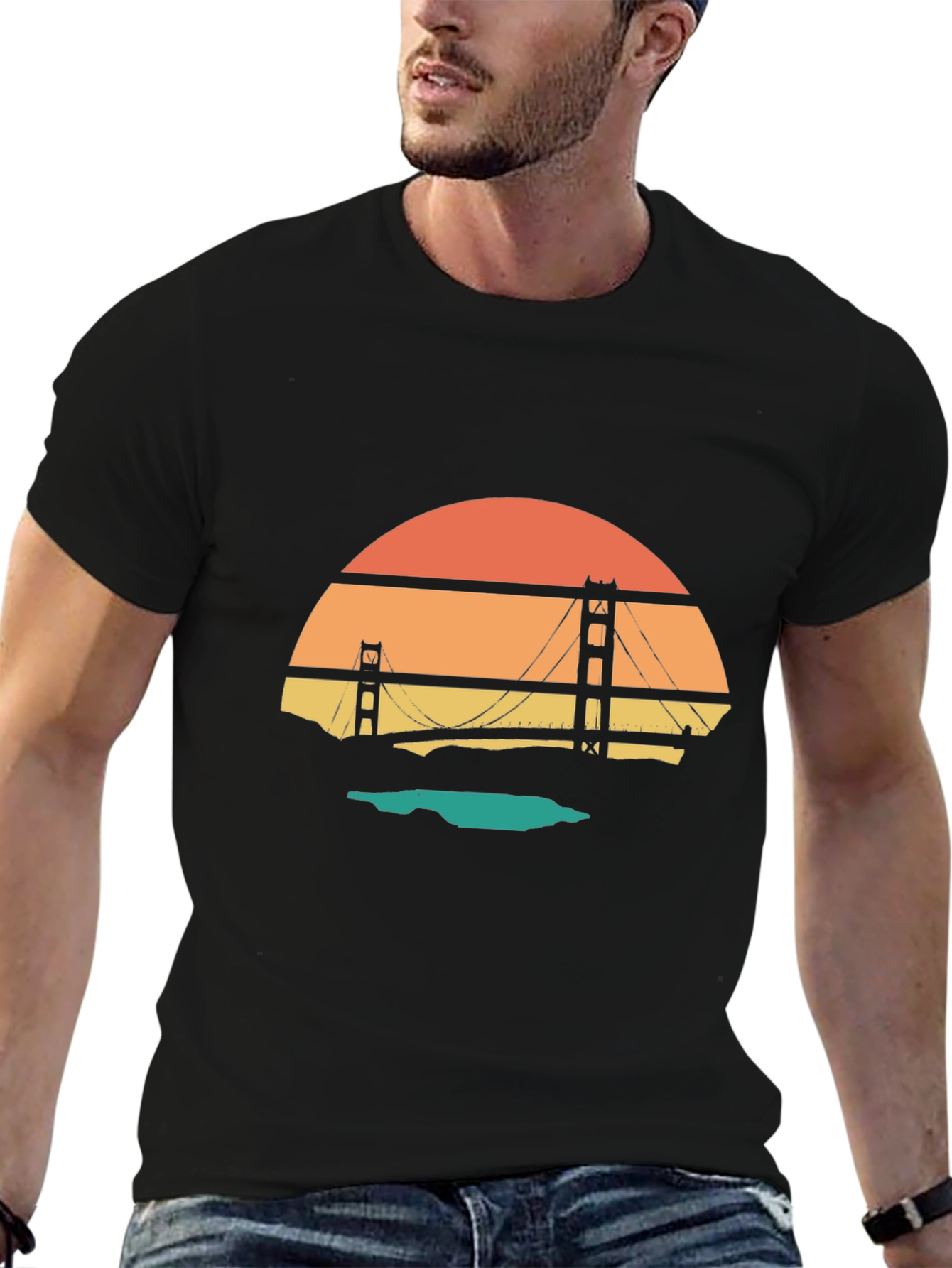 Golden Gate Bridge Sunset Graphic Tee