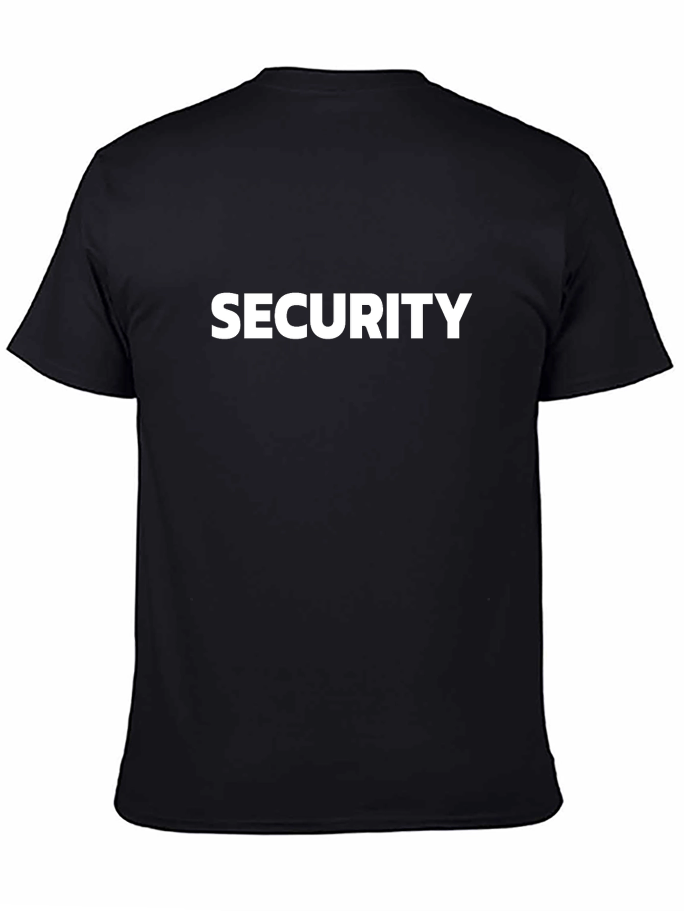 Security T-Shirt - Bold White Print on Black Cotton