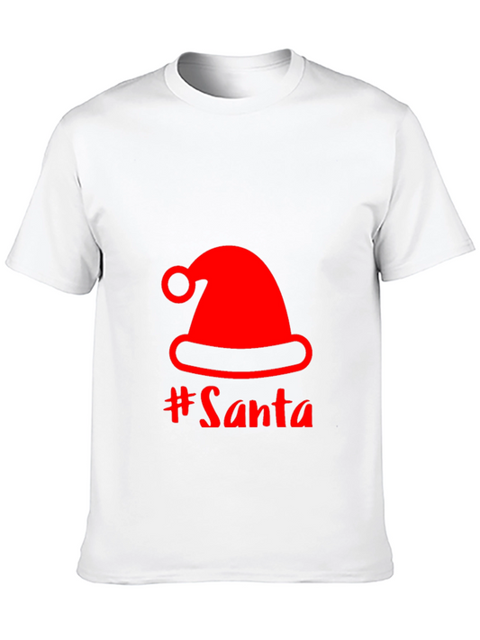Festive Santa Hat Graphic Tee - Holiday Cheer