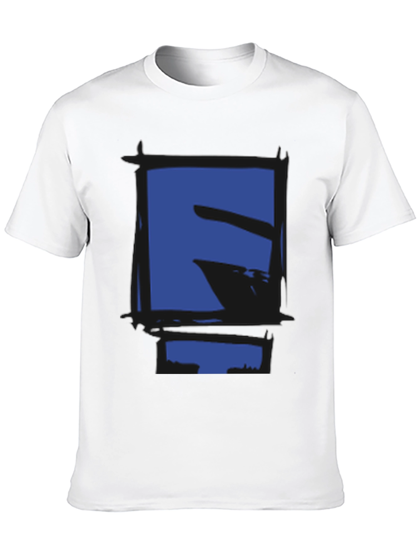 Abstract Geometric Graphic Print Black T-Shirt