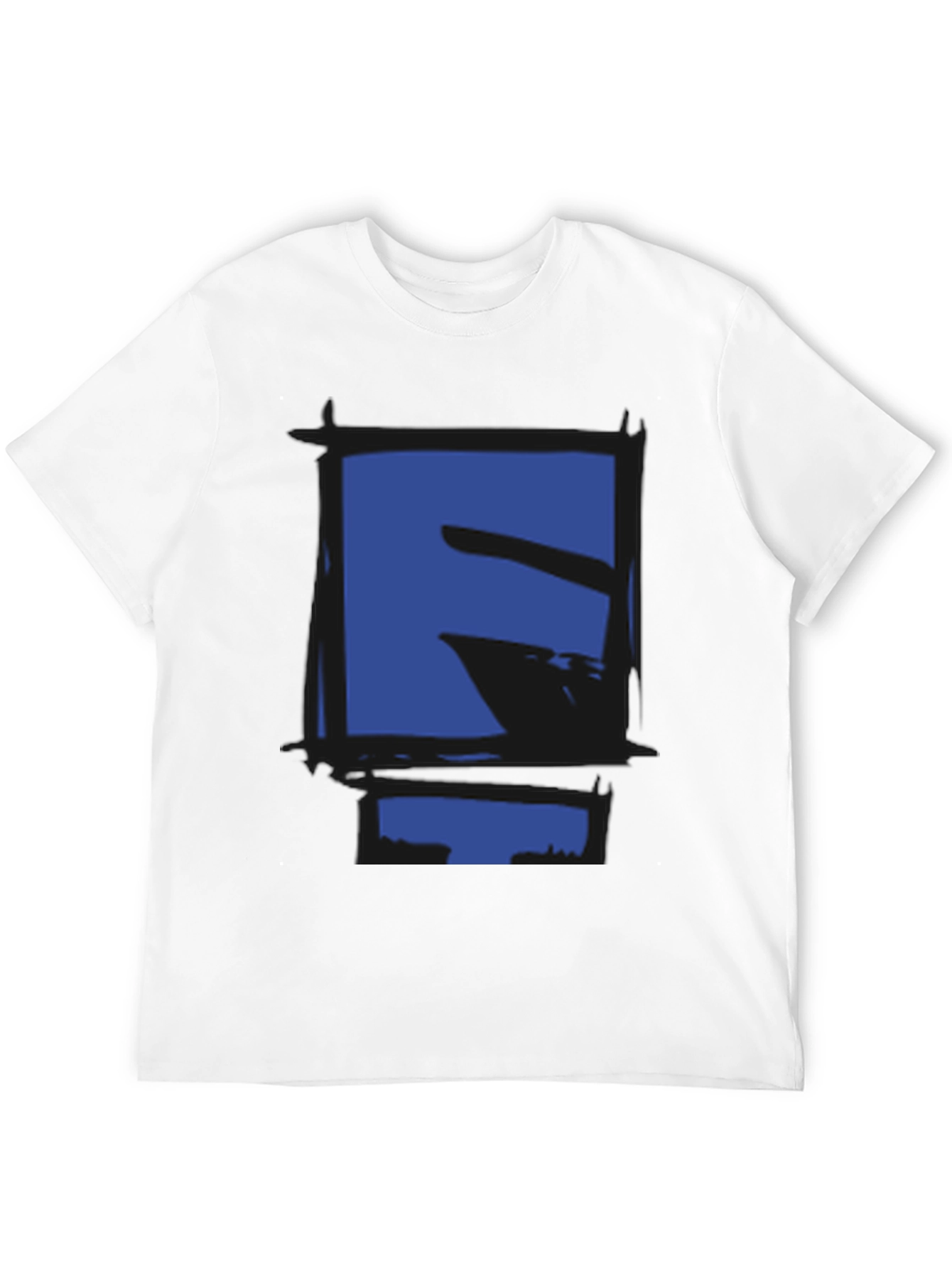 Abstract Geometric Graphic Print Black T-Shirt