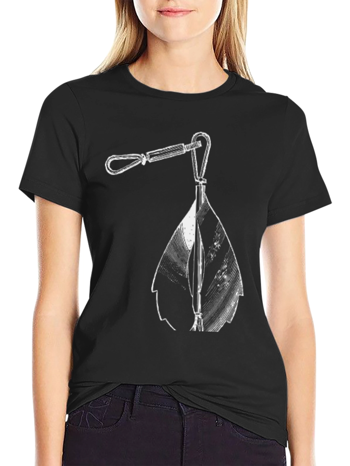 Black T-Shirt with Unique Hardware Graphic