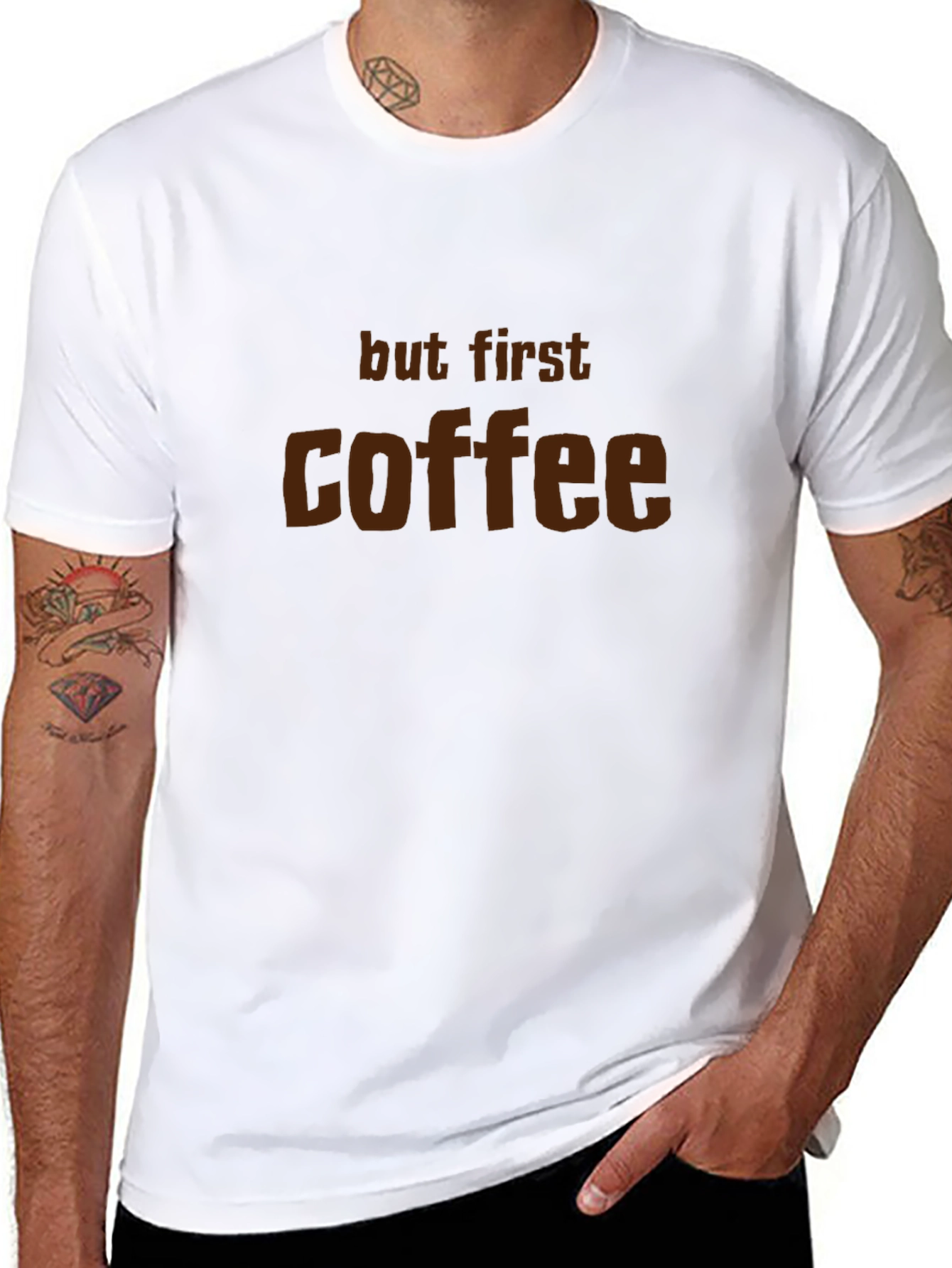 But First Coffee Graphic Tee - Mens Black T-Shirt