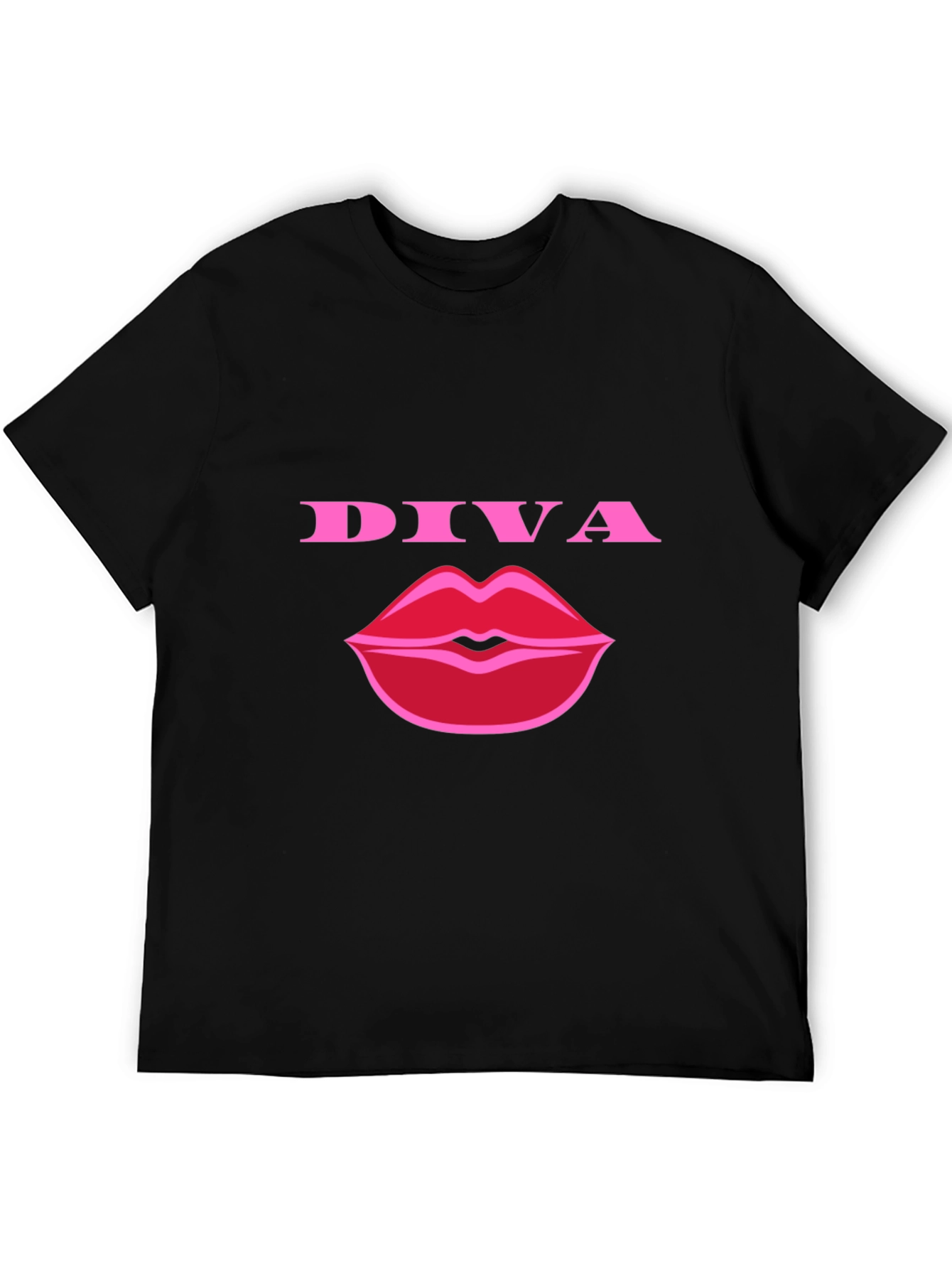 Diva Lips Graphic Tee - Stylish Black T-Shirt