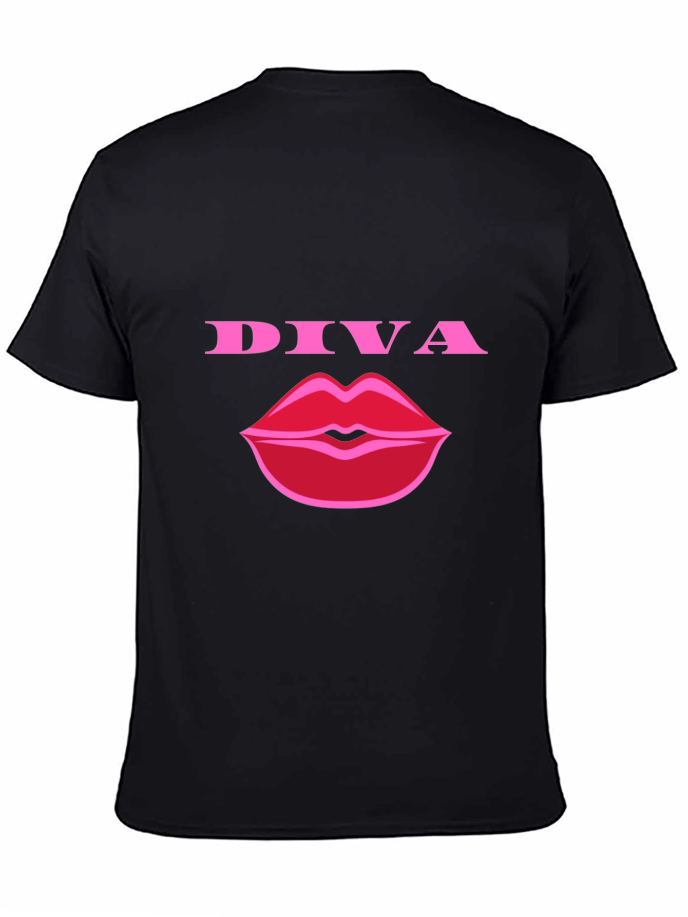 Diva Lips Graphic Tee - Stylish Black T-Shirt