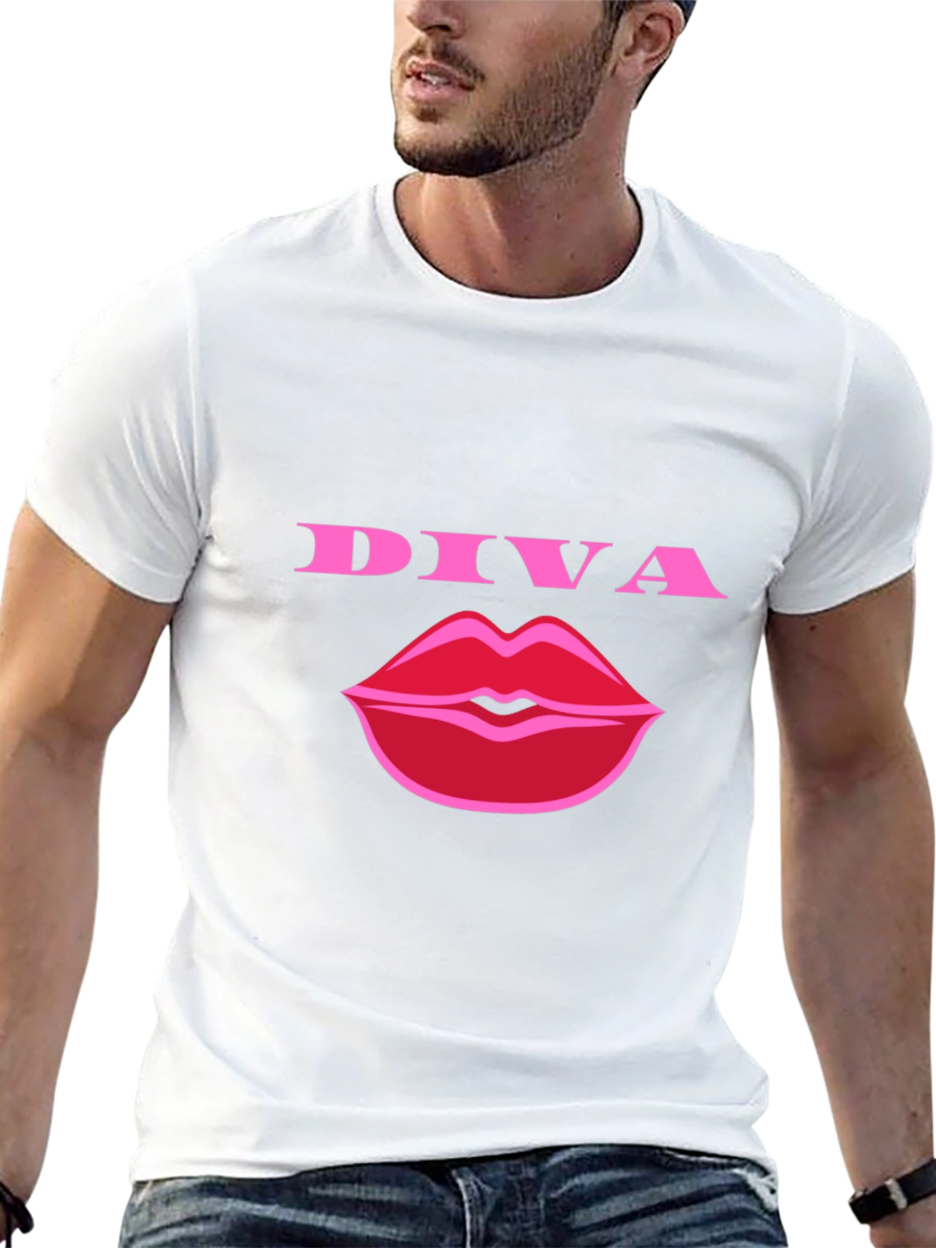 Diva Lips Graphic Tee - Stylish Black T-Shirt